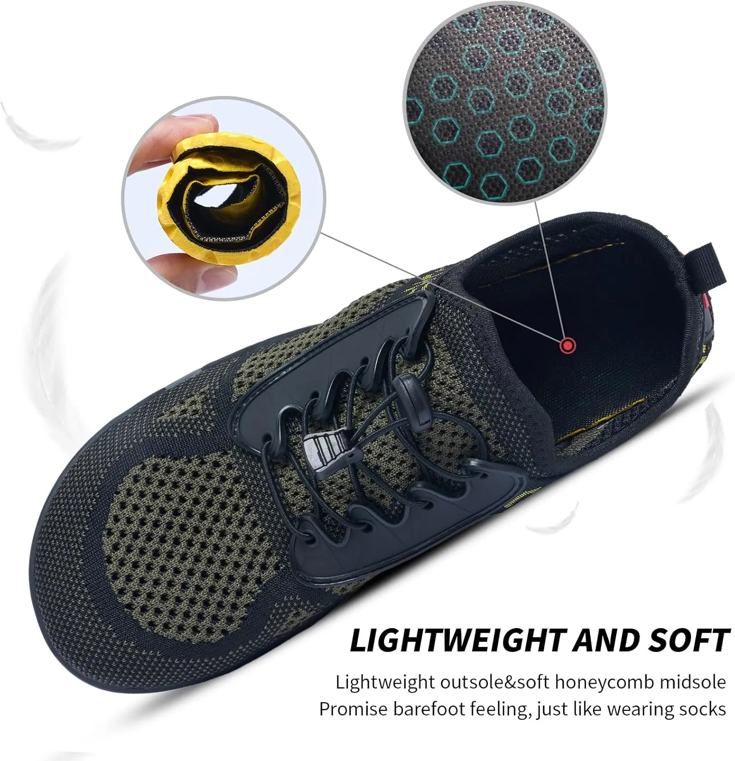SOBASO Water Shoes Men Hiking Quick Dry Aqua Barefoot Swim Beach Shoes for Pool Hike Surf Sport Yoga Diving Sailing Travel Adult Unisex