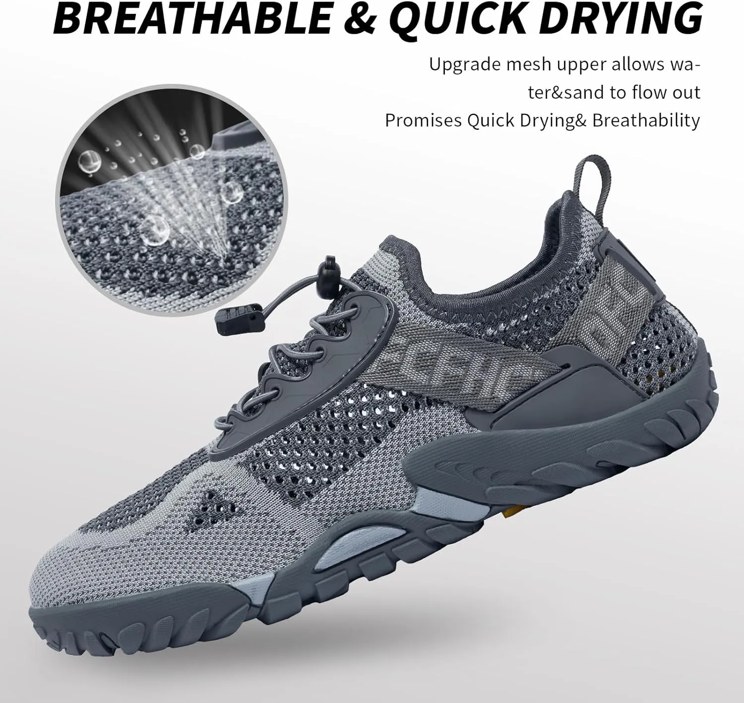 SOBASO Water Shoes Men Hiking Quick Dry Aqua Barefoot Swim Beach Shoes for Pool Hike Surf Sport Yoga Diving Sailing Travel Adult Unisex