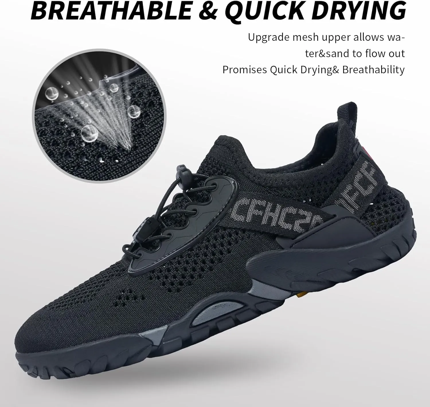 SOBASO Water Shoes Men Hiking Quick Dry Aqua Barefoot Swim Beach Shoes for Pool Hike Surf Sport Yoga Diving Sailing Travel Adult Unisex