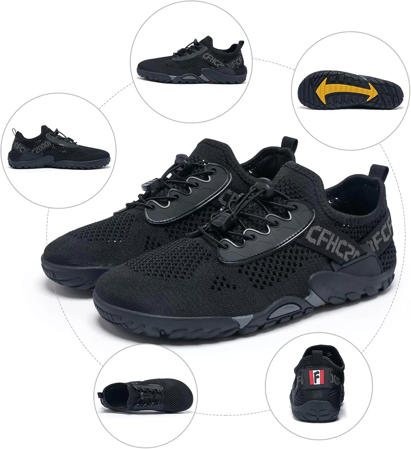 SOBASO Water Shoes Men Hiking Quick Dry Aqua Barefoot Swim Beach Shoes for Pool Hike Surf Sport Yoga Diving Sailing Travel Adult Unisex