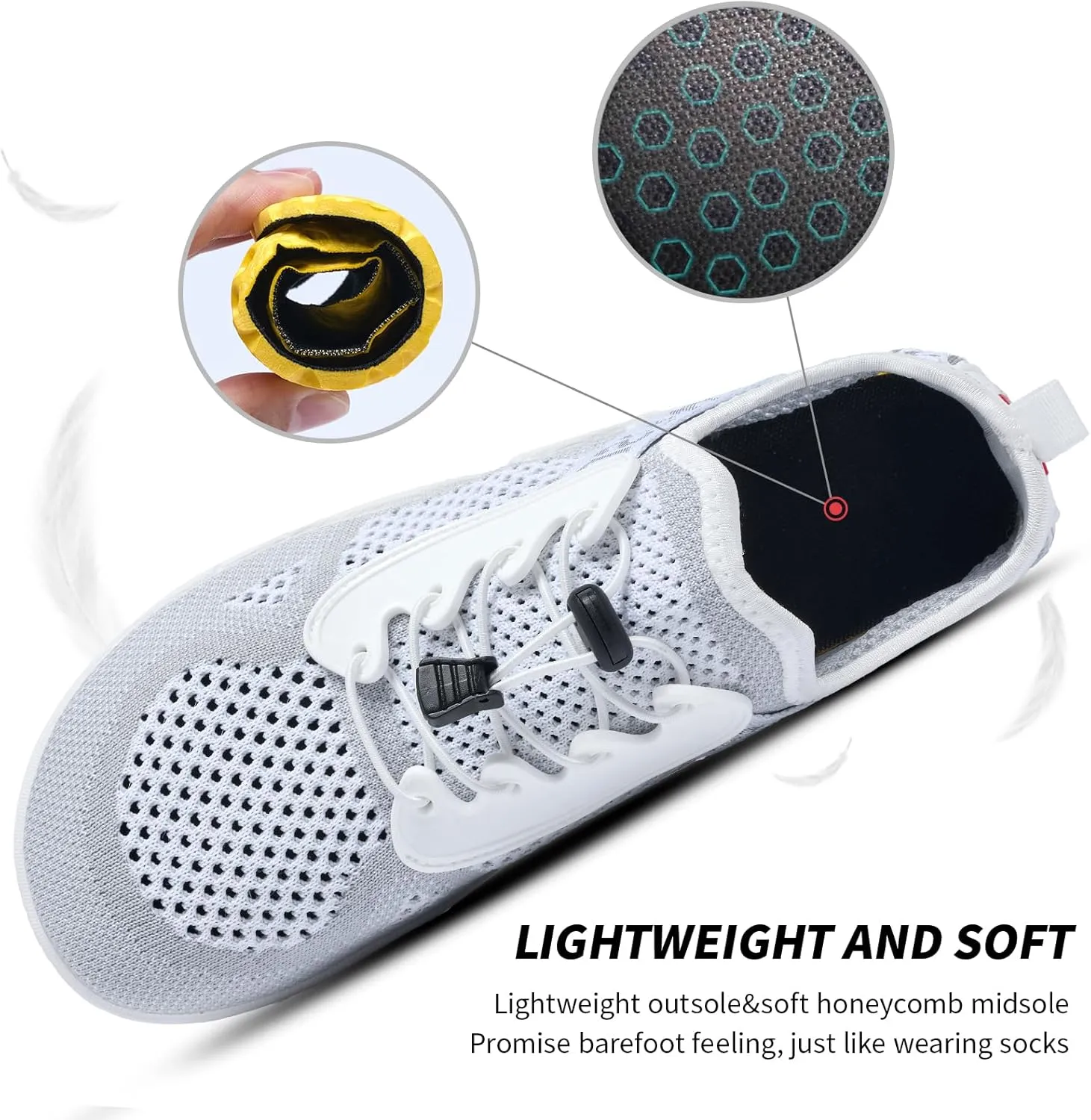 SOBASO Water Shoes Men Hiking Quick Dry Aqua Barefoot Swim Beach Shoes for Pool Hike Surf Sport Yoga Diving Sailing Travel Adult Unisex