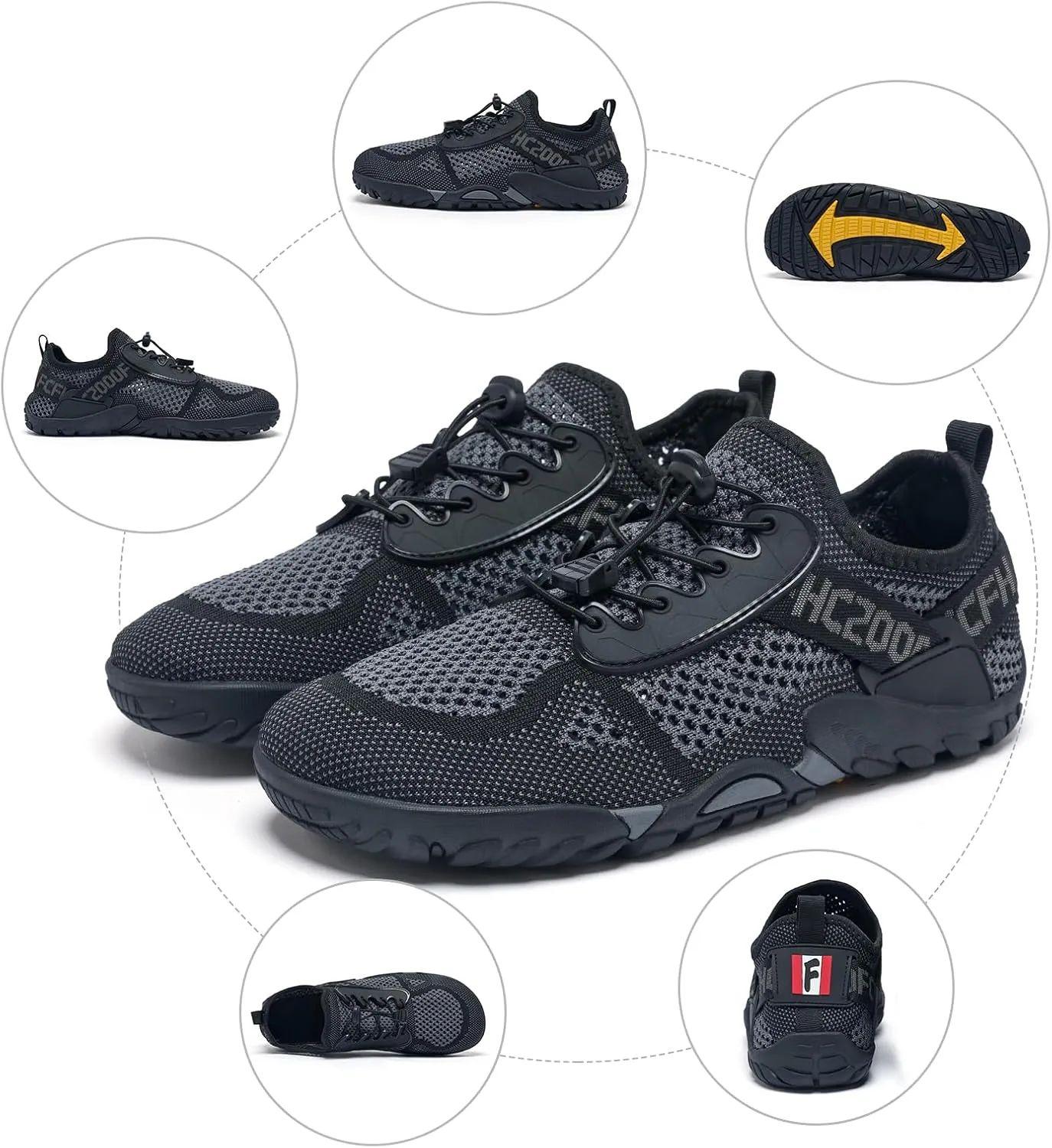 SOBASO Water Shoes Men Hiking Quick Dry Aqua Barefoot Swim Beach Shoes for Pool Hike Surf Sport Yoga Diving Sailing Travel Adult Unisex