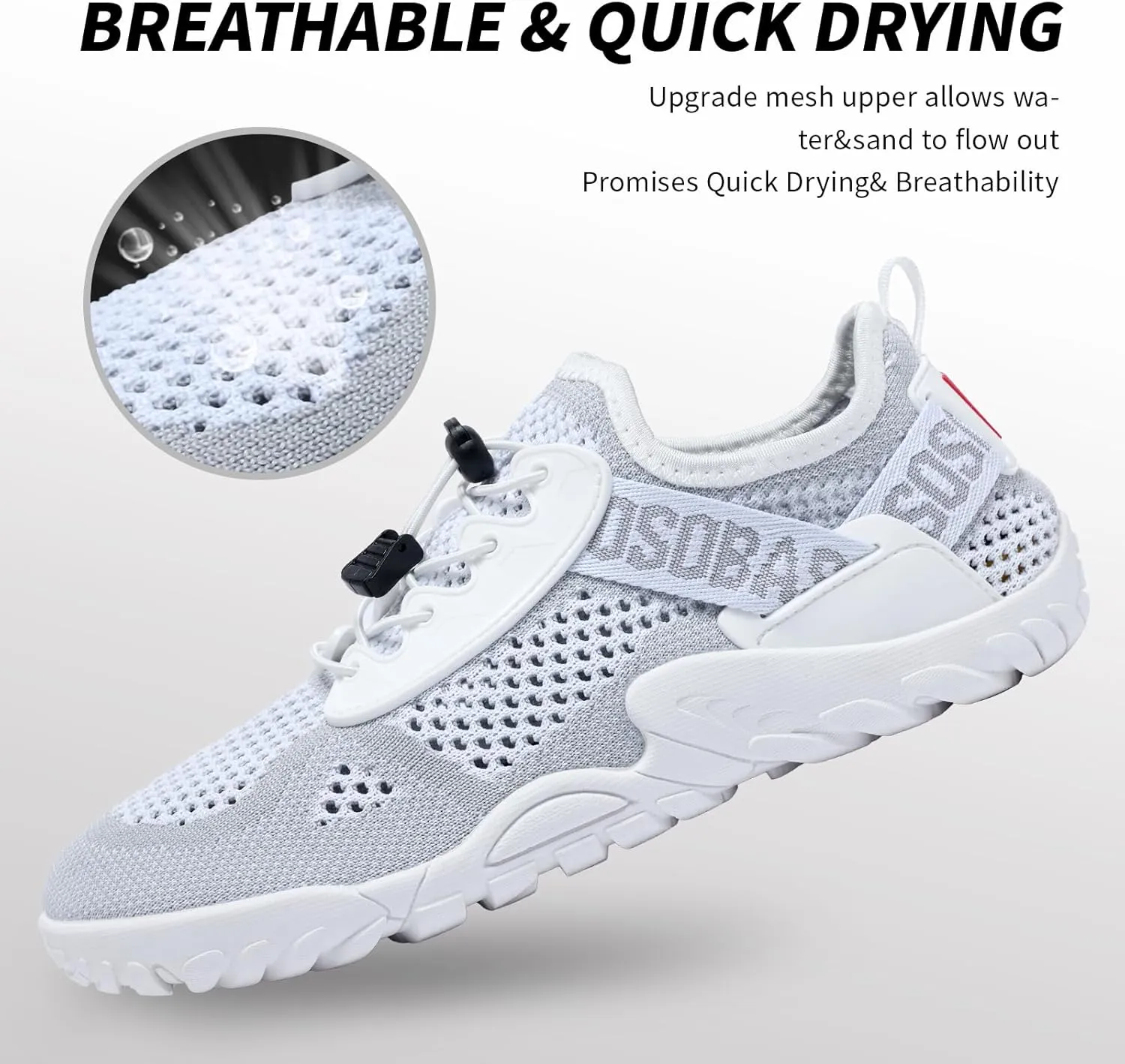 SOBASO Water Shoes Men Hiking Quick Dry Aqua Barefoot Swim Beach Shoes for Pool Hike Surf Sport Yoga Diving Sailing Travel Adult Unisex