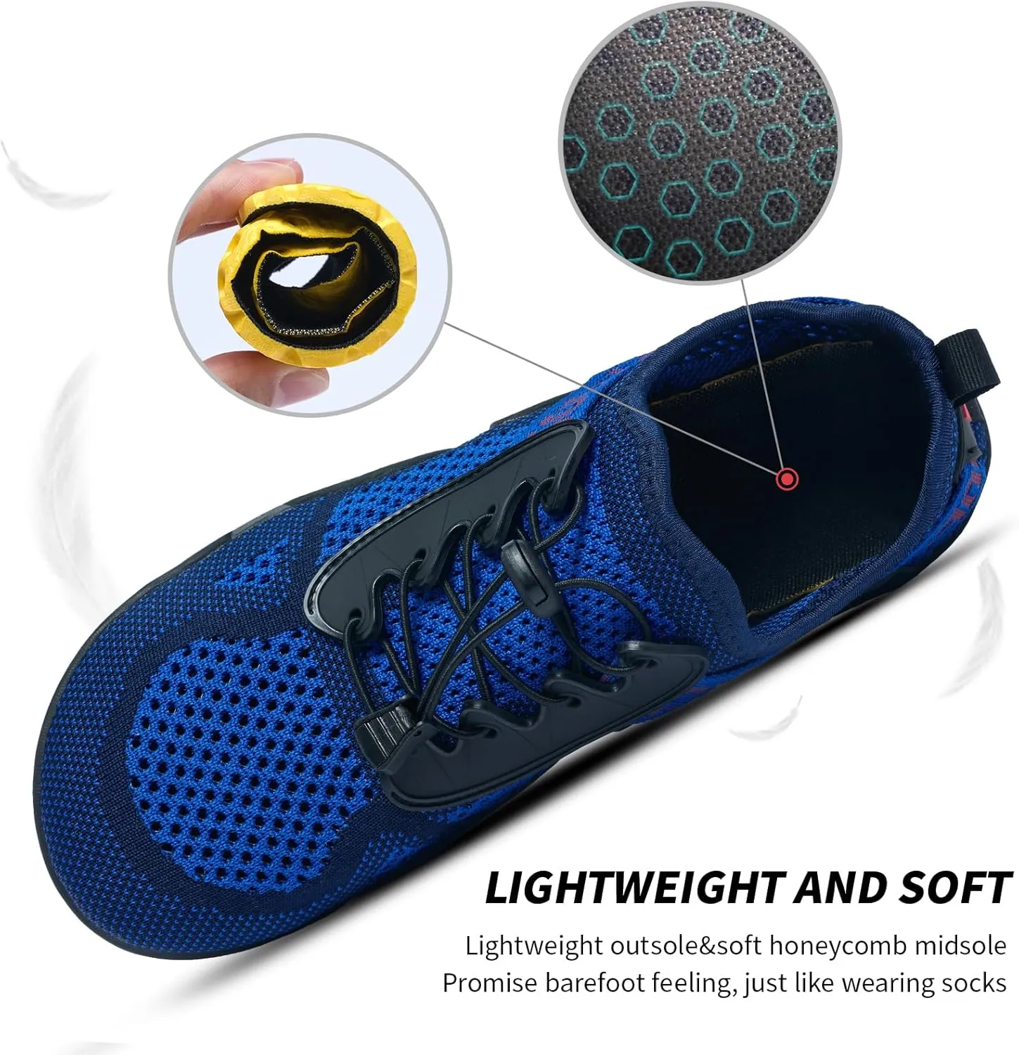 SOBASO Water Shoes Men Hiking Quick Dry Aqua Barefoot Swim Beach Shoes for Pool Hike Surf Sport Yoga Diving Sailing Travel Adult Unisex