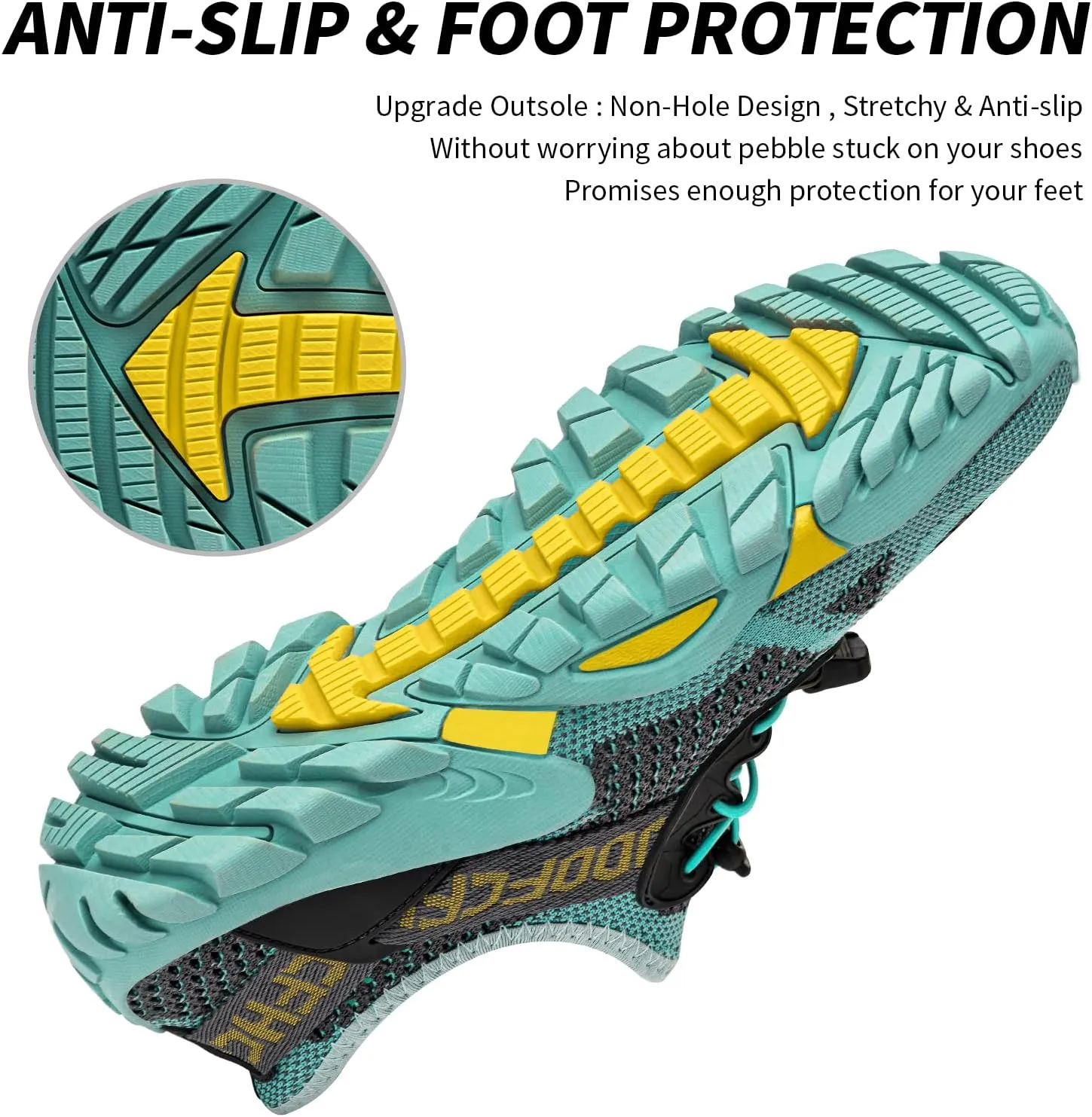 SOBASO Water Shoes Women Men Quick Drying Swim Beach Aqua Shoes for Water Sport Diving Hiking Sailing Travel