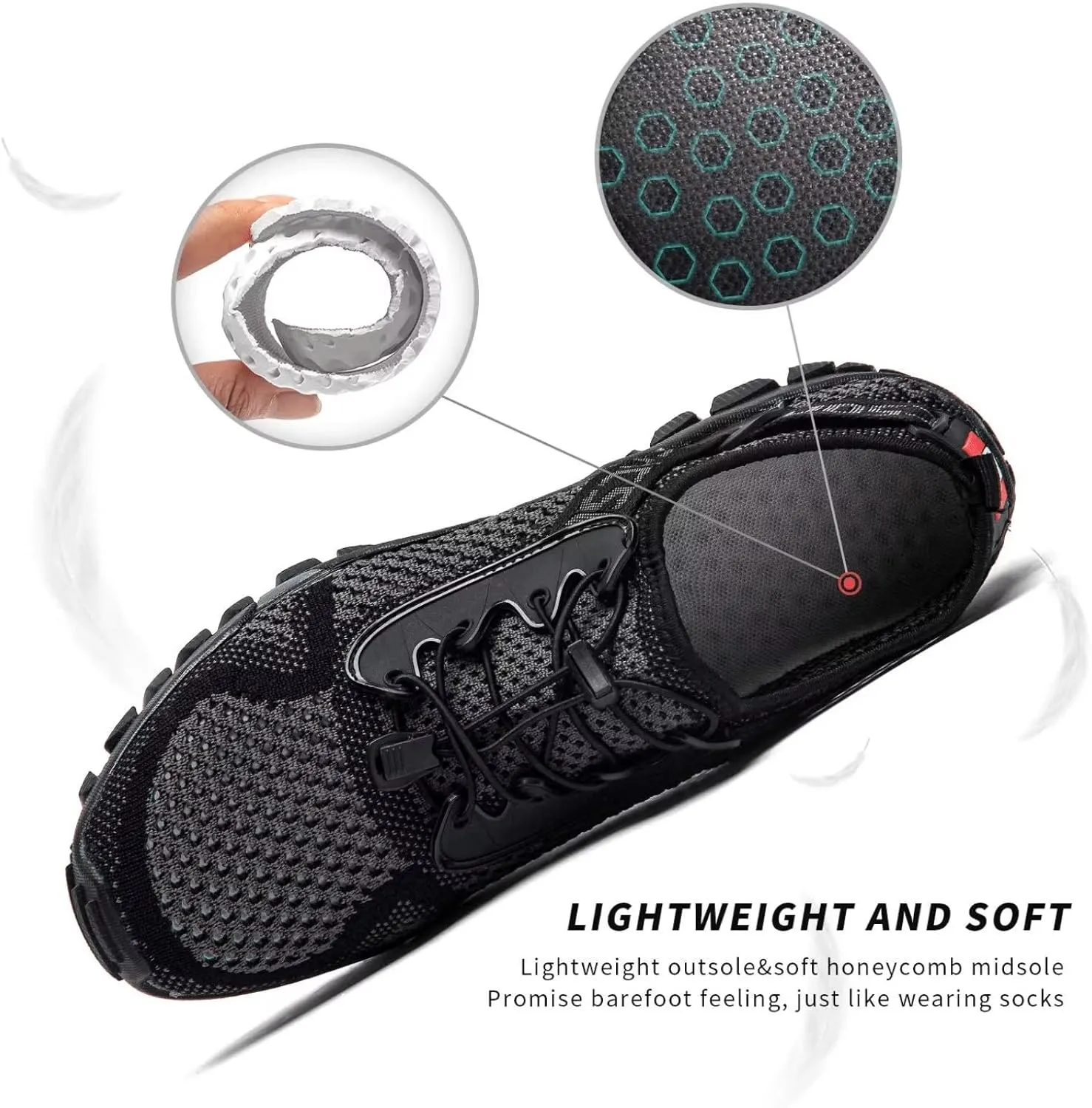SOBASO Water Shoes Women Men Quick Drying Swim Beach Aqua Shoes for Water Sport Diving Hiking Sailing Travel