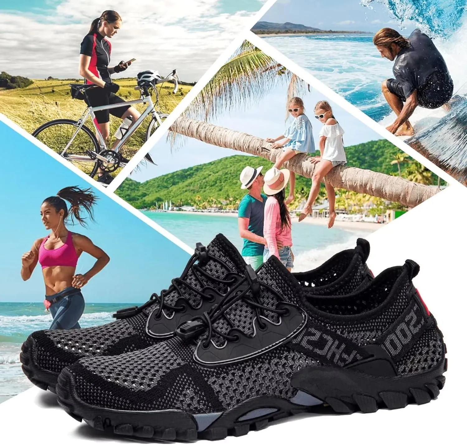 SOBASO Water Shoes Women Men Quick Drying Swim Beach Aqua Shoes for Water Sport Diving Hiking Sailing Travel