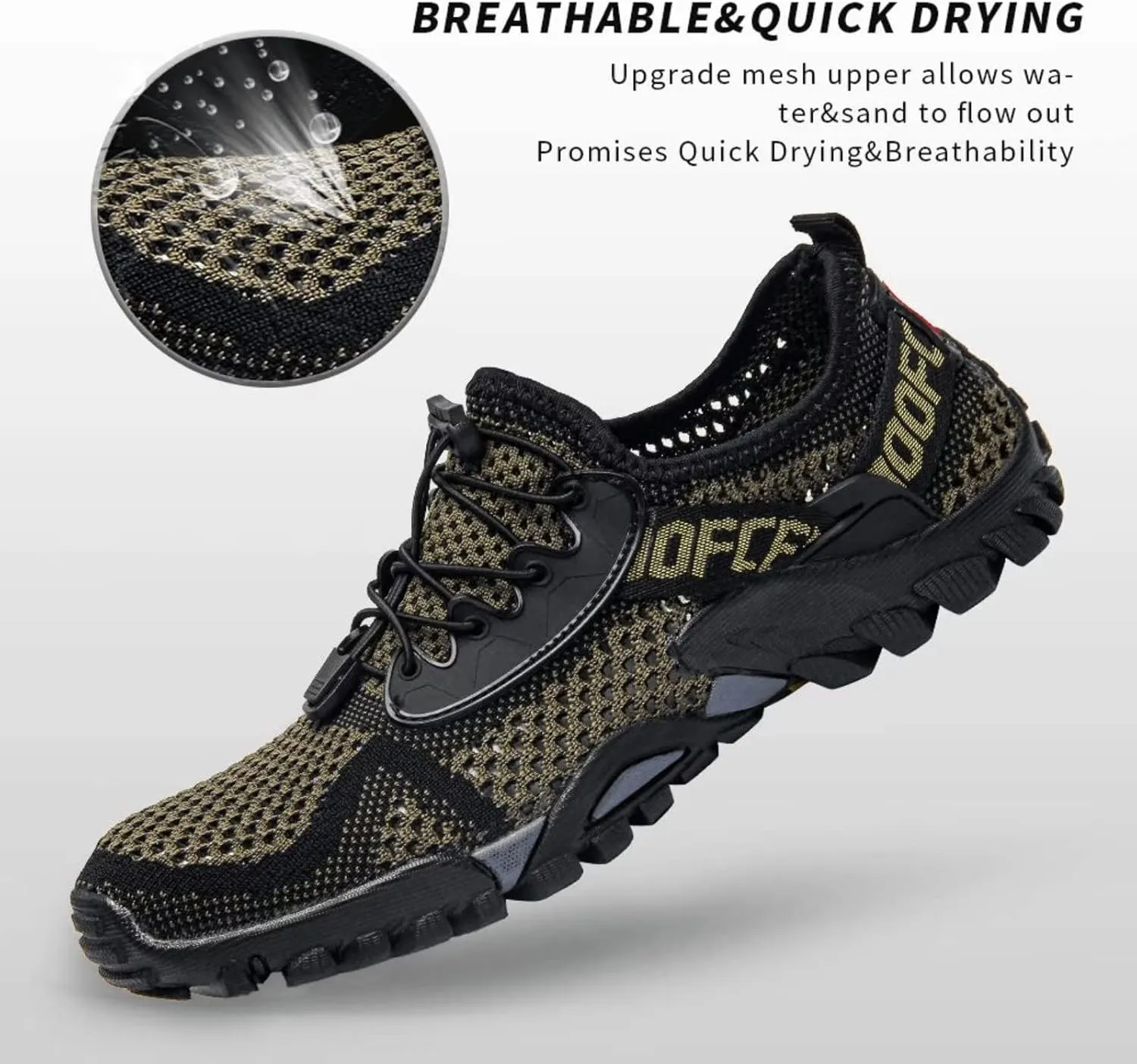SOBASO Water Shoes Women Men Quick Drying Swim Beach Aqua Shoes for Water Sport Diving Hiking Sailing Travel