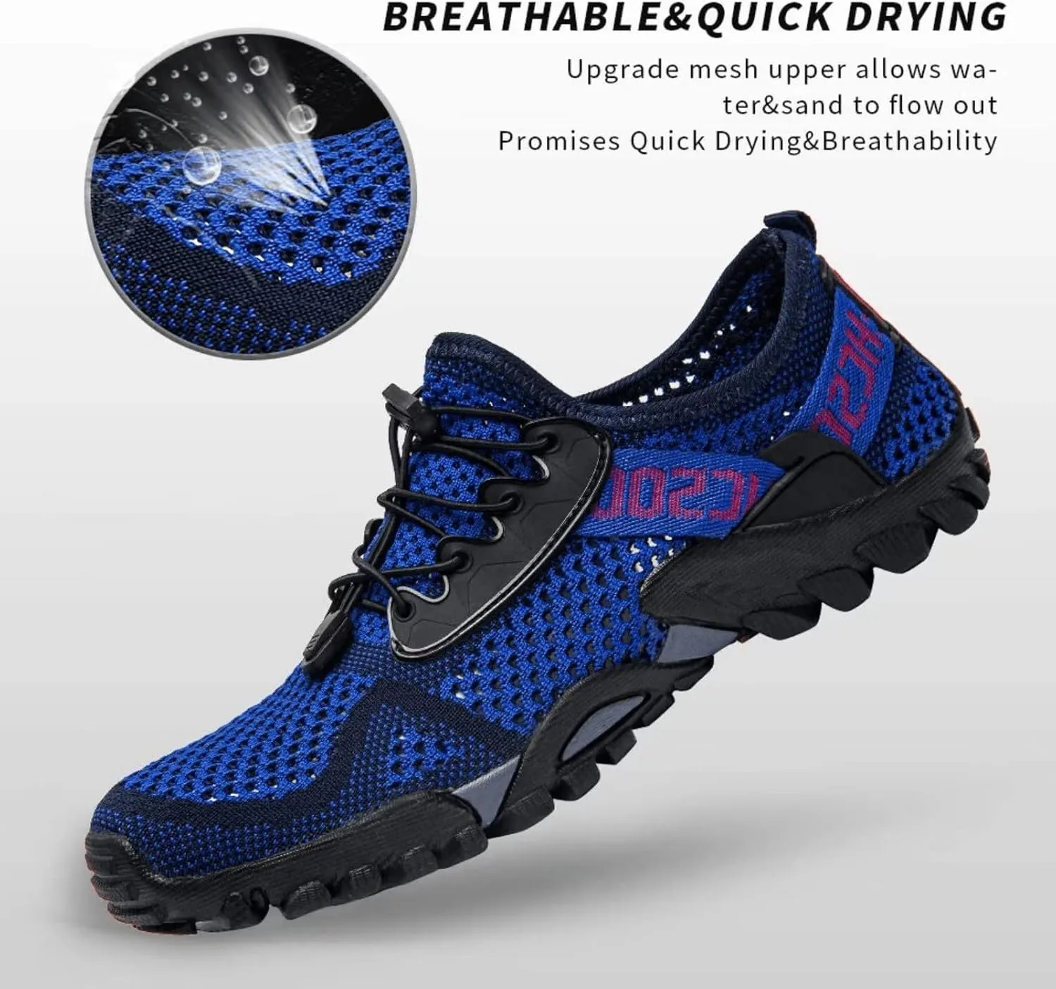 SOBASO Water Shoes Women Men Quick Drying Swim Beach Aqua Shoes for Water Sport Diving Hiking Sailing Travel