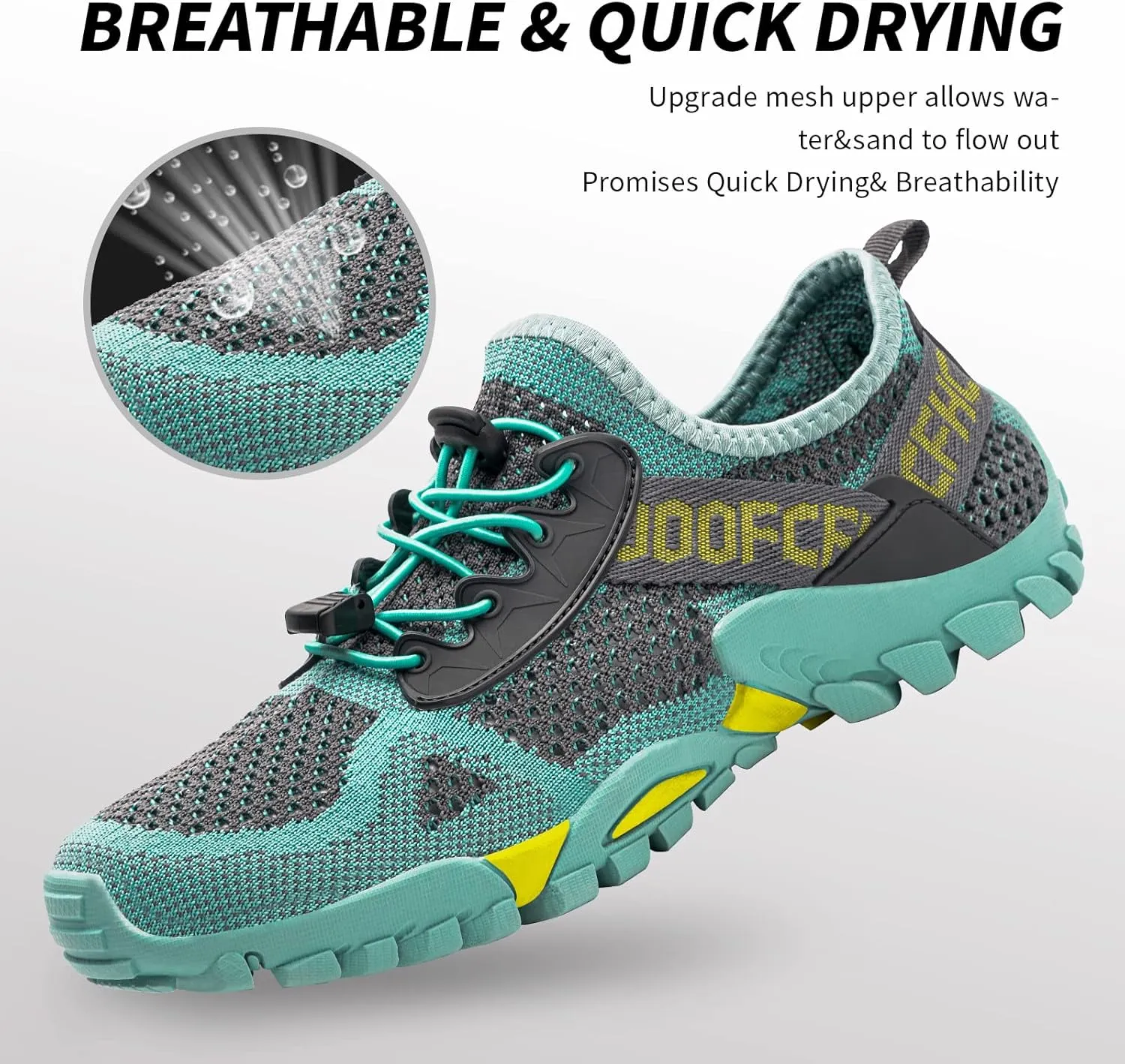 SOBASO Water Shoes Women Men Quick Drying Swim Beach Aqua Shoes for Water Sport Diving Hiking Sailing Travel