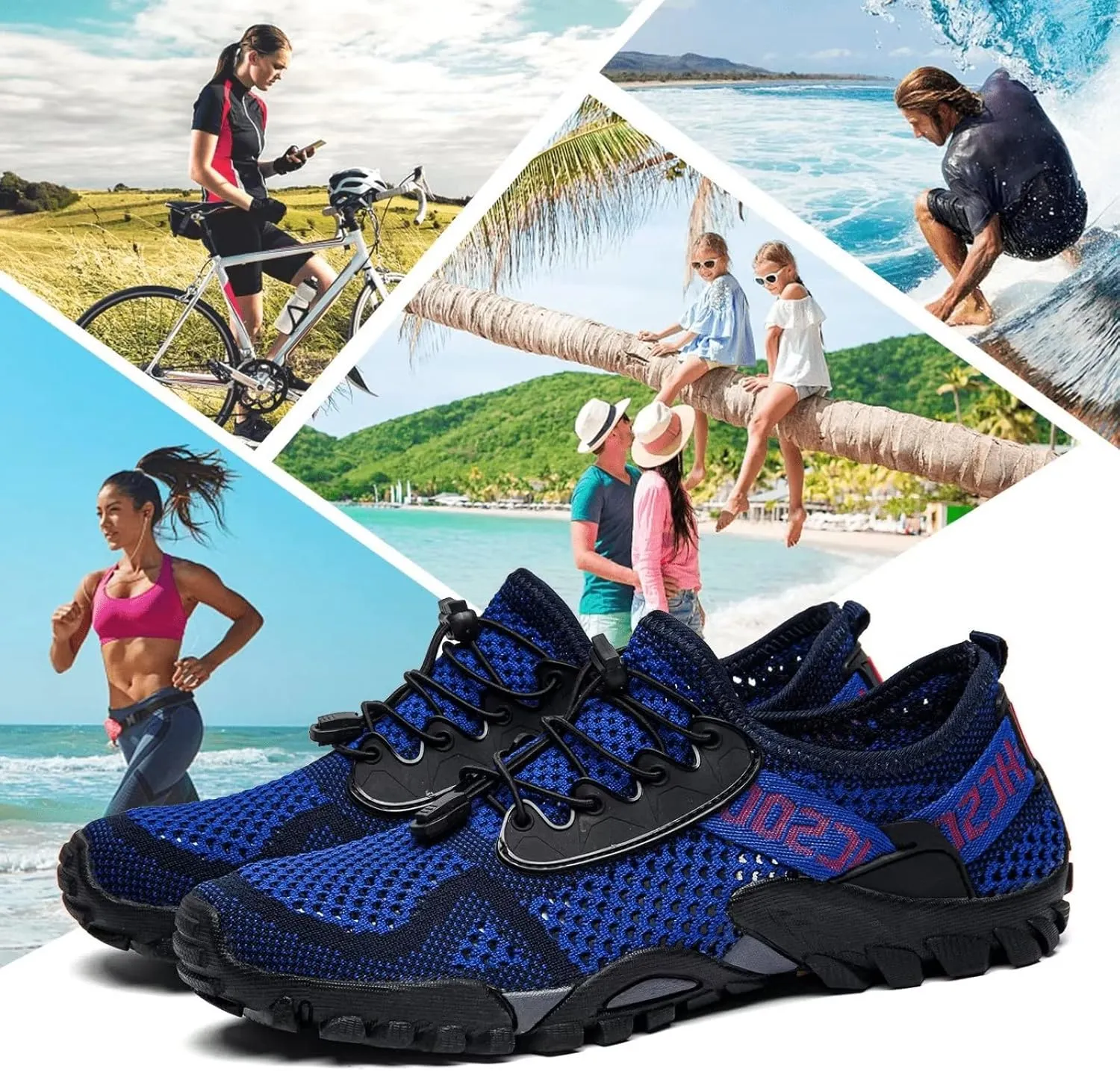 SOBASO Water Shoes Women Men Quick Drying Swim Beach Aqua Shoes for Water Sport Diving Hiking Sailing Travel