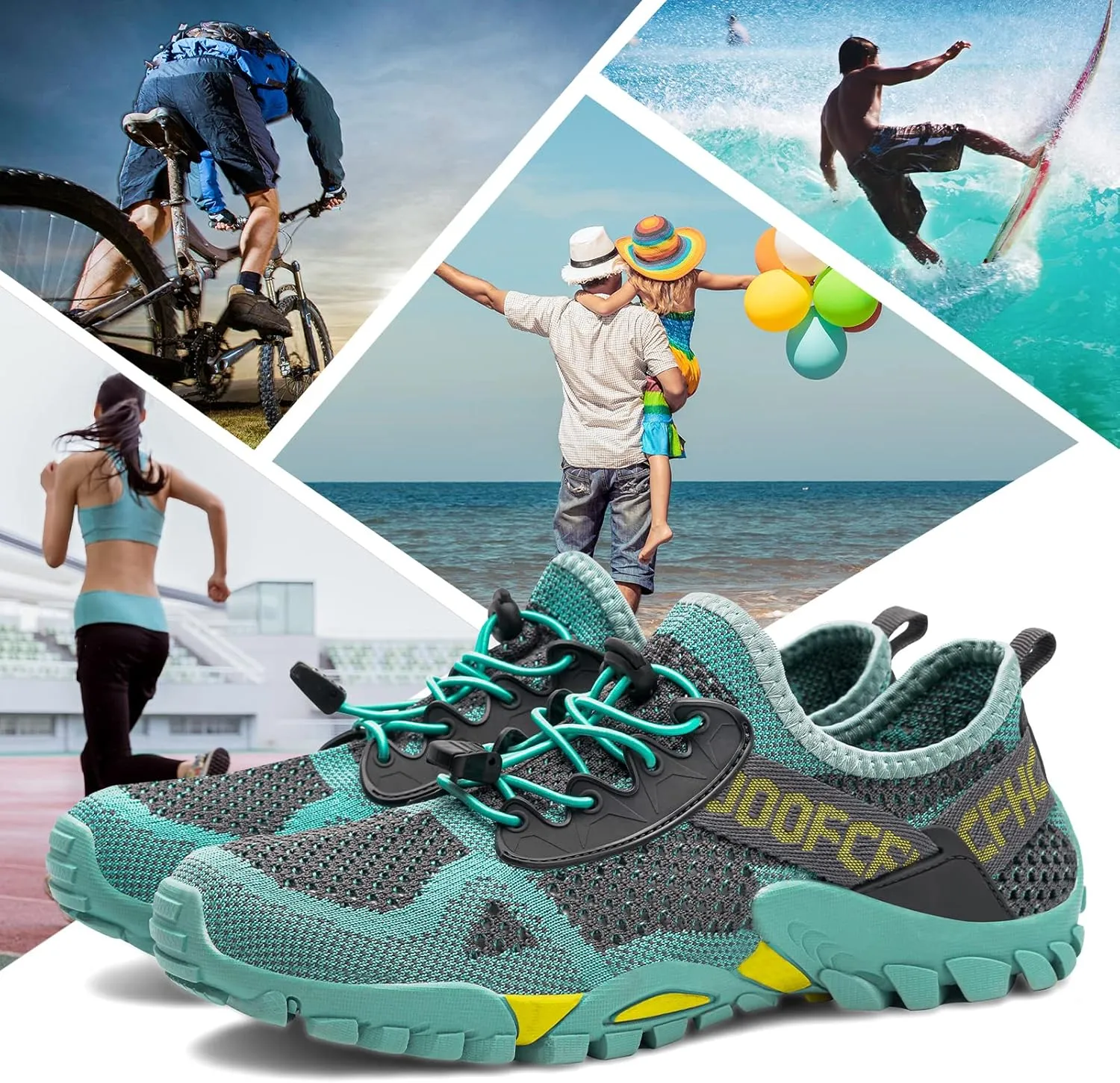 SOBASO Water Shoes Women Men Quick Drying Swim Beach Aqua Shoes for Water Sport Diving Hiking Sailing Travel