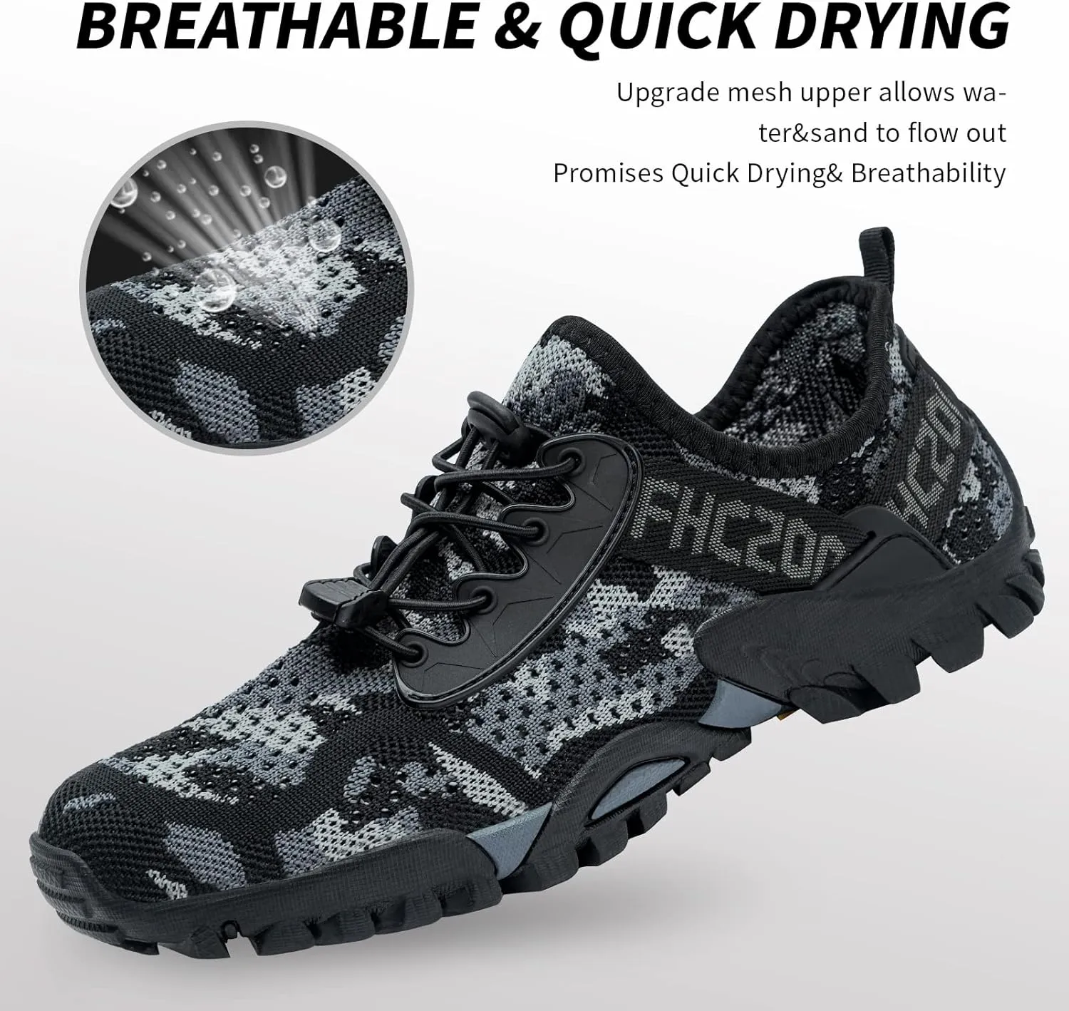 SOBASO Water Shoes Women Men Quick Drying Swim Beach Aqua Shoes for Water Sport Diving Hiking Sailing Travel