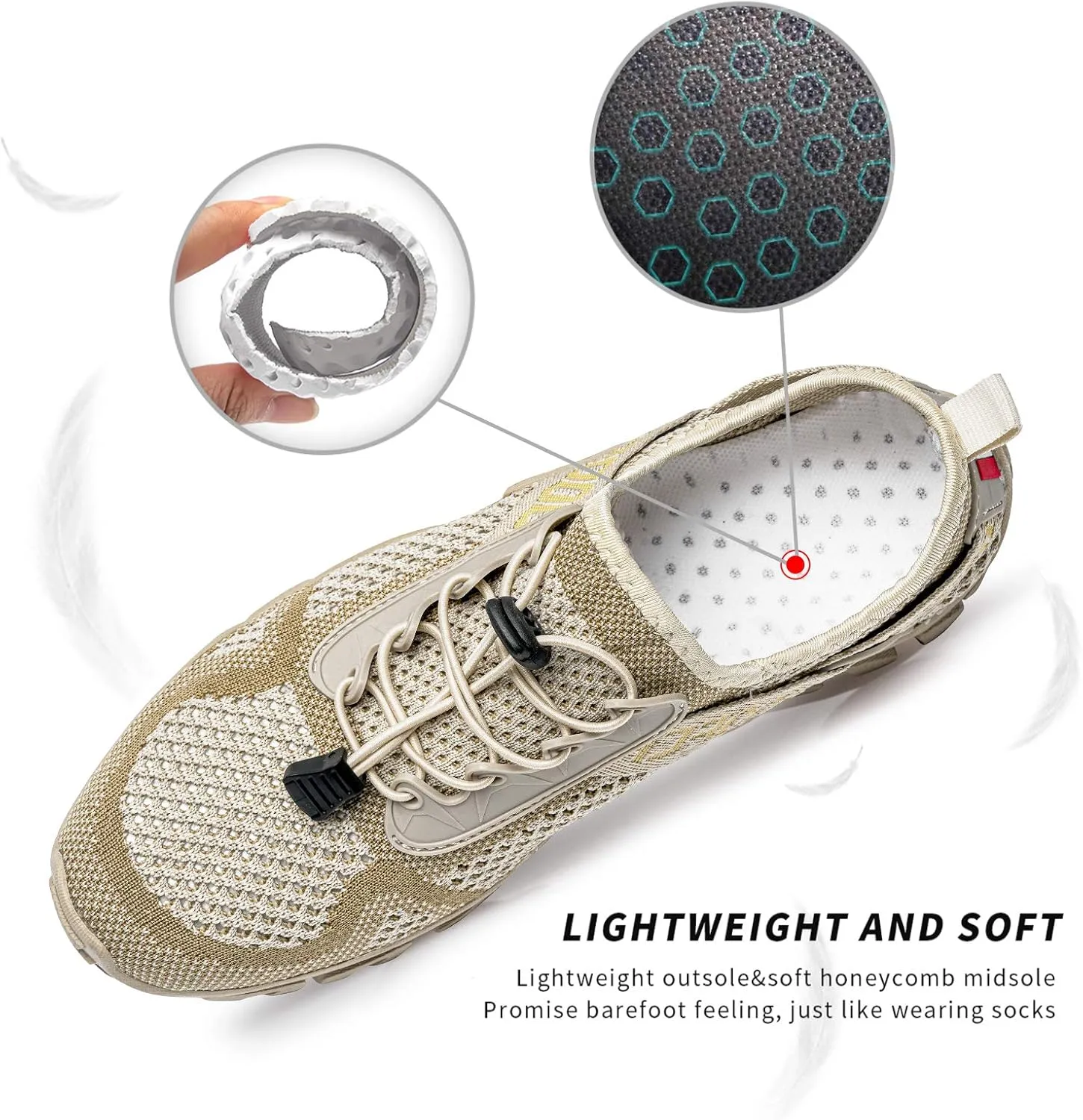 SOBASO Water Shoes Women Men Quick Drying Swim Beach Aqua Shoes for Water Sport Diving Hiking Sailing Travel