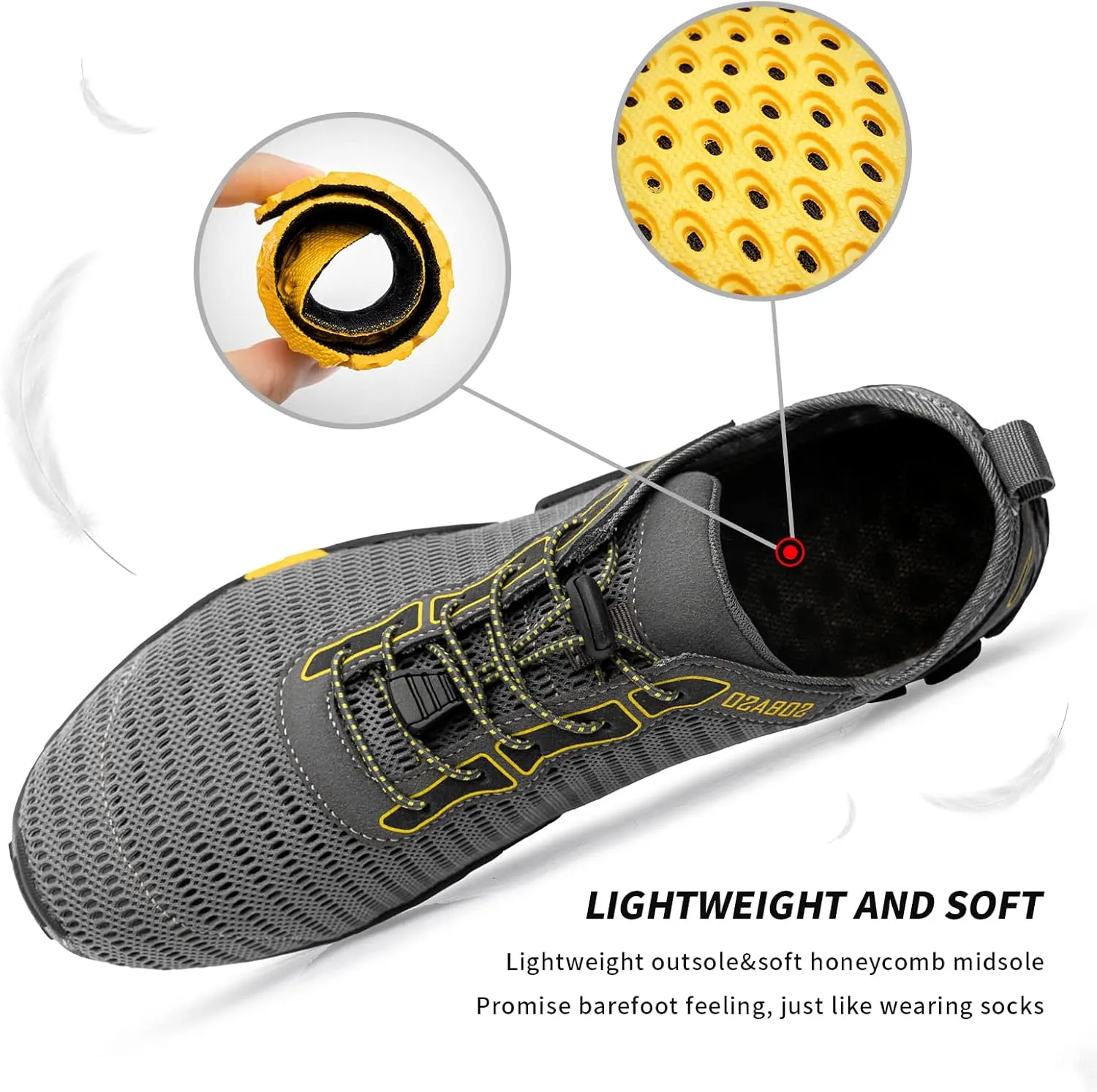 SOBASO Water Shoes Women Men Quick Drying Swim Beach Aqua Shoes for Water Sport Diving Hiking Sailing Travel