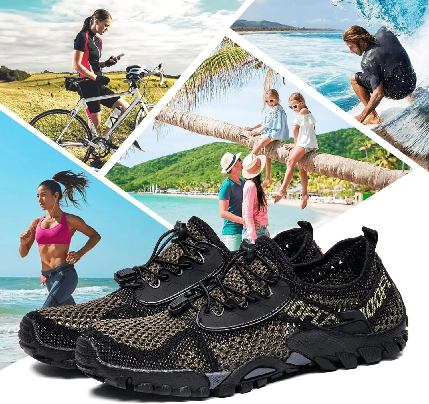 SOBASO Water Shoes Women Men Quick Drying Swim Beach Aqua Shoes for Water Sport Diving Hiking Sailing Travel