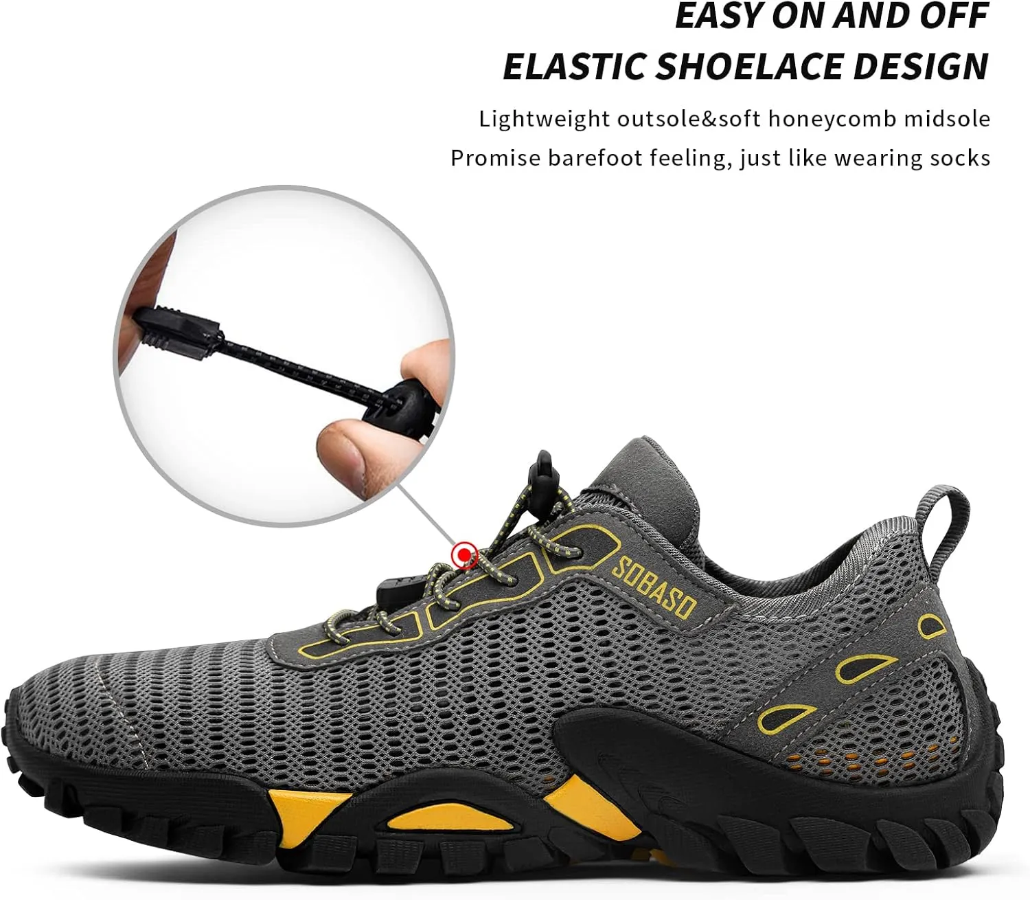 SOBASO Water Shoes Women Men Quick Drying Swim Beach Aqua Shoes for Water Sport Diving Hiking Sailing Travel