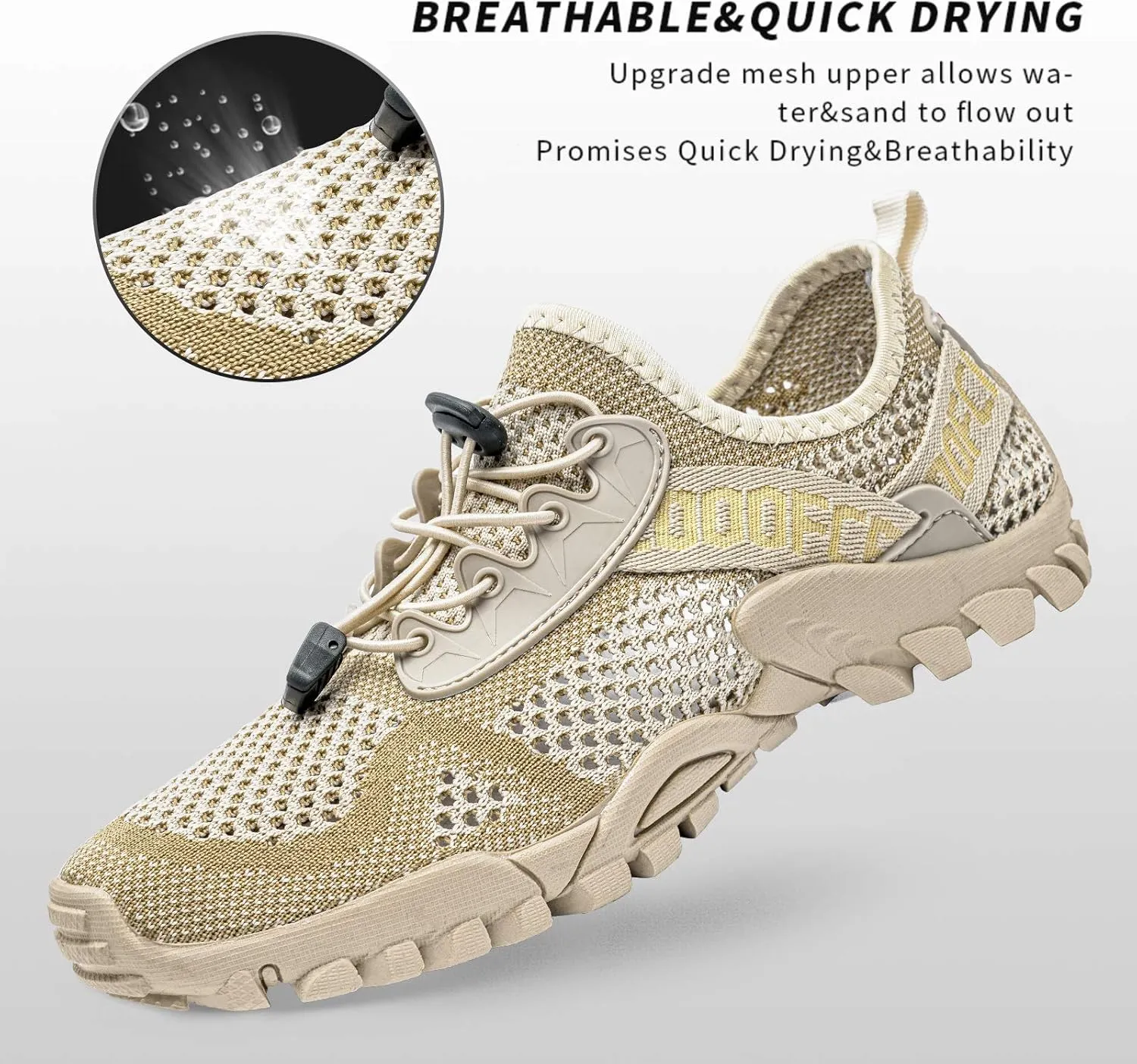 SOBASO Water Shoes Women Men Quick Drying Swim Beach Aqua Shoes for Water Sport Diving Hiking Sailing Travel