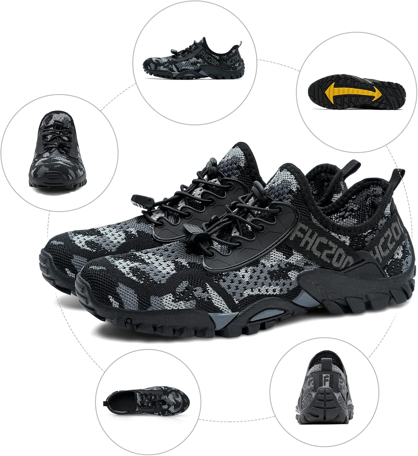 SOBASO Water Shoes Women Men Quick Drying Swim Beach Aqua Shoes for Water Sport Diving Hiking Sailing Travel