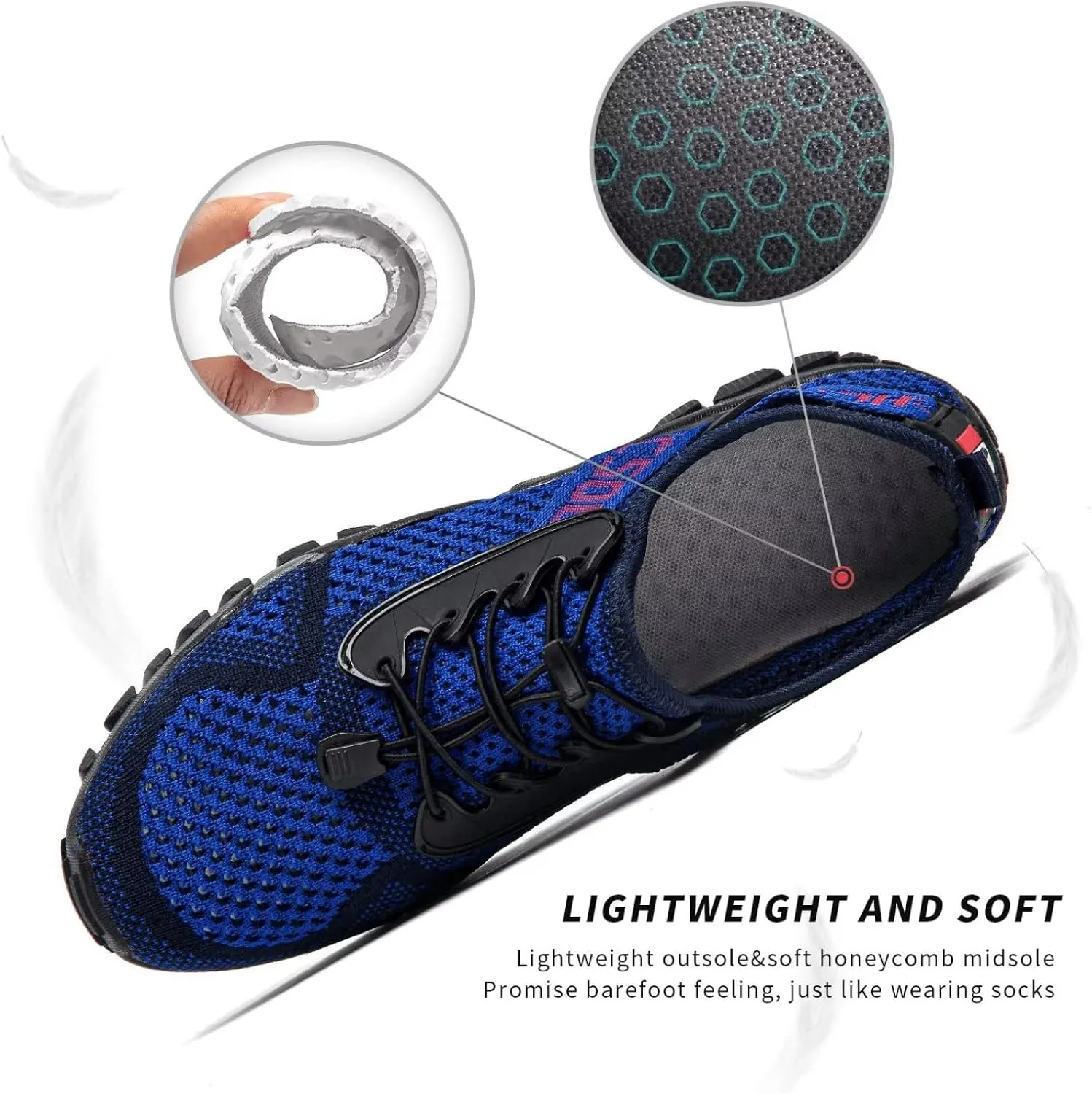 SOBASO Water Shoes Women Men Quick Drying Swim Beach Aqua Shoes for Water Sport Diving Hiking Sailing Travel