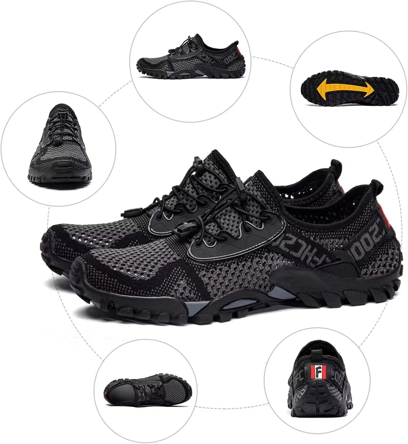 SOBASO Water Shoes Women Men Quick Drying Swim Beach Aqua Shoes for Water Sport Diving Hiking Sailing Travel