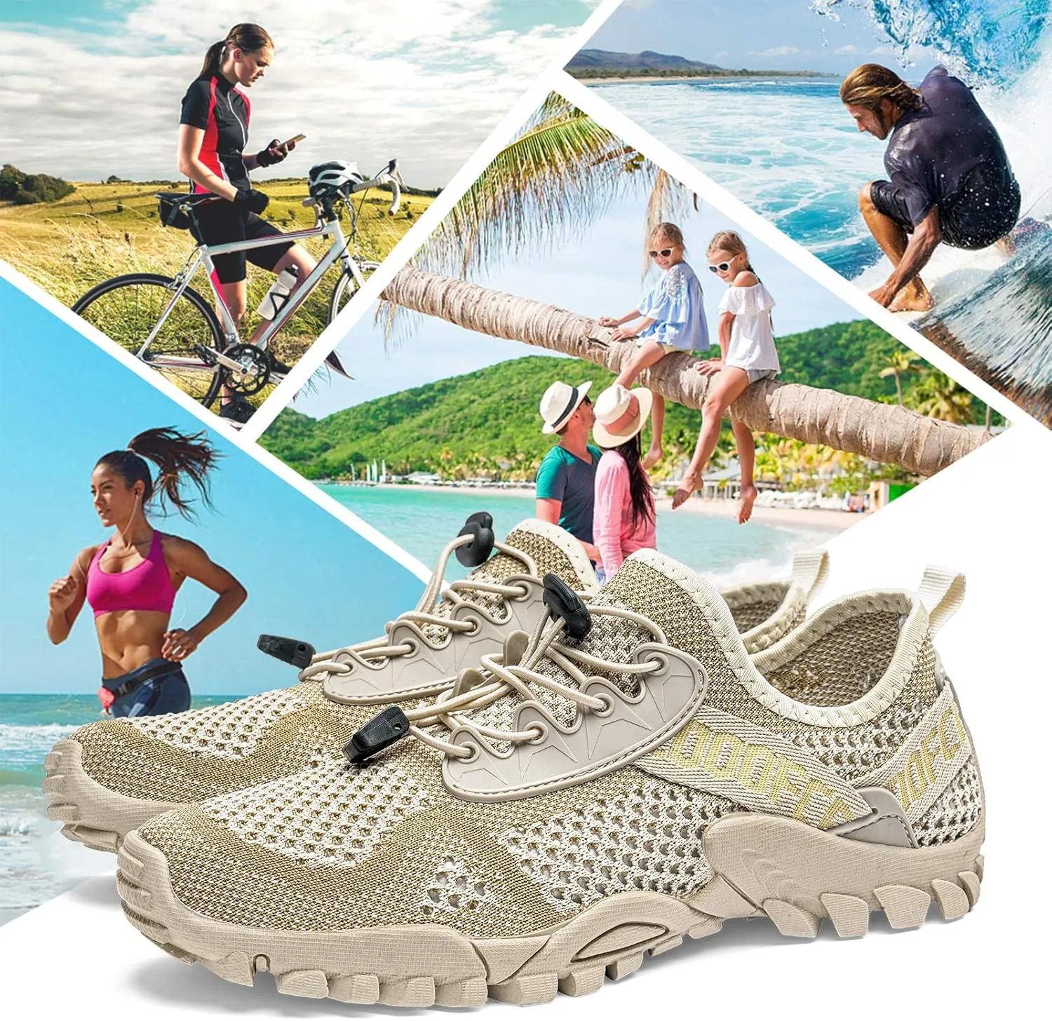 SOBASO Water Shoes Women Men Quick Drying Swim Beach Aqua Shoes for Water Sport Diving Hiking Sailing Travel