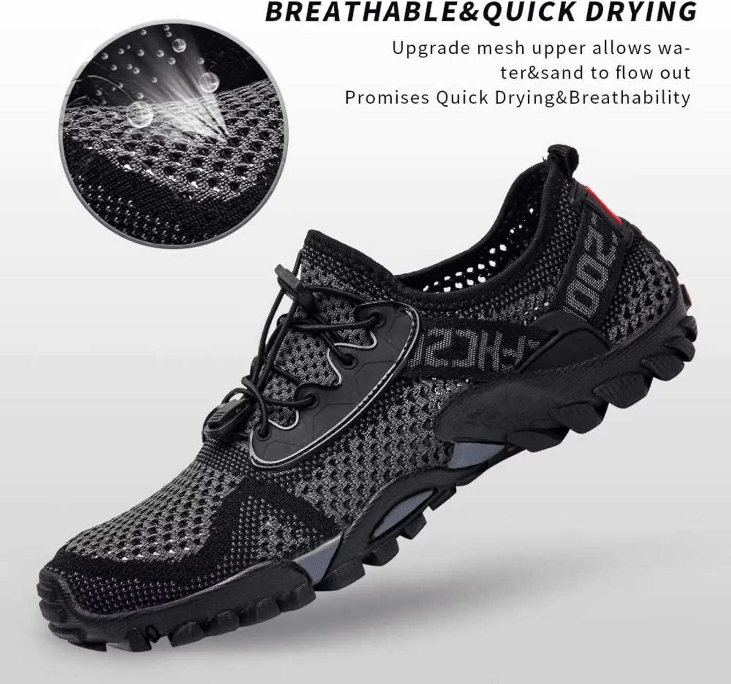 SOBASO Water Shoes Women Men Quick Drying Swim Beach Aqua Shoes for Water Sport Diving Hiking Sailing Travel