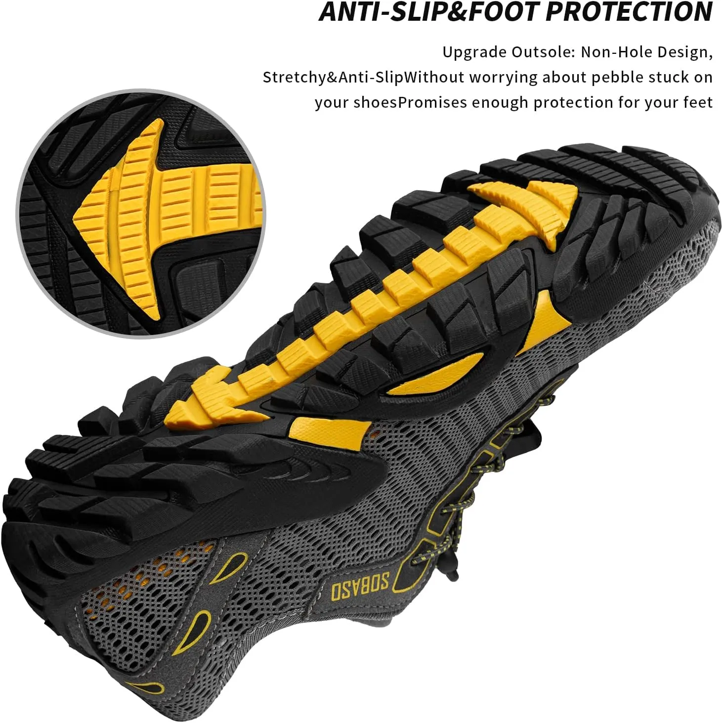 SOBASO Water Shoes Women Men Quick Drying Swim Beach Aqua Shoes for Water Sport Diving Hiking Sailing Travel