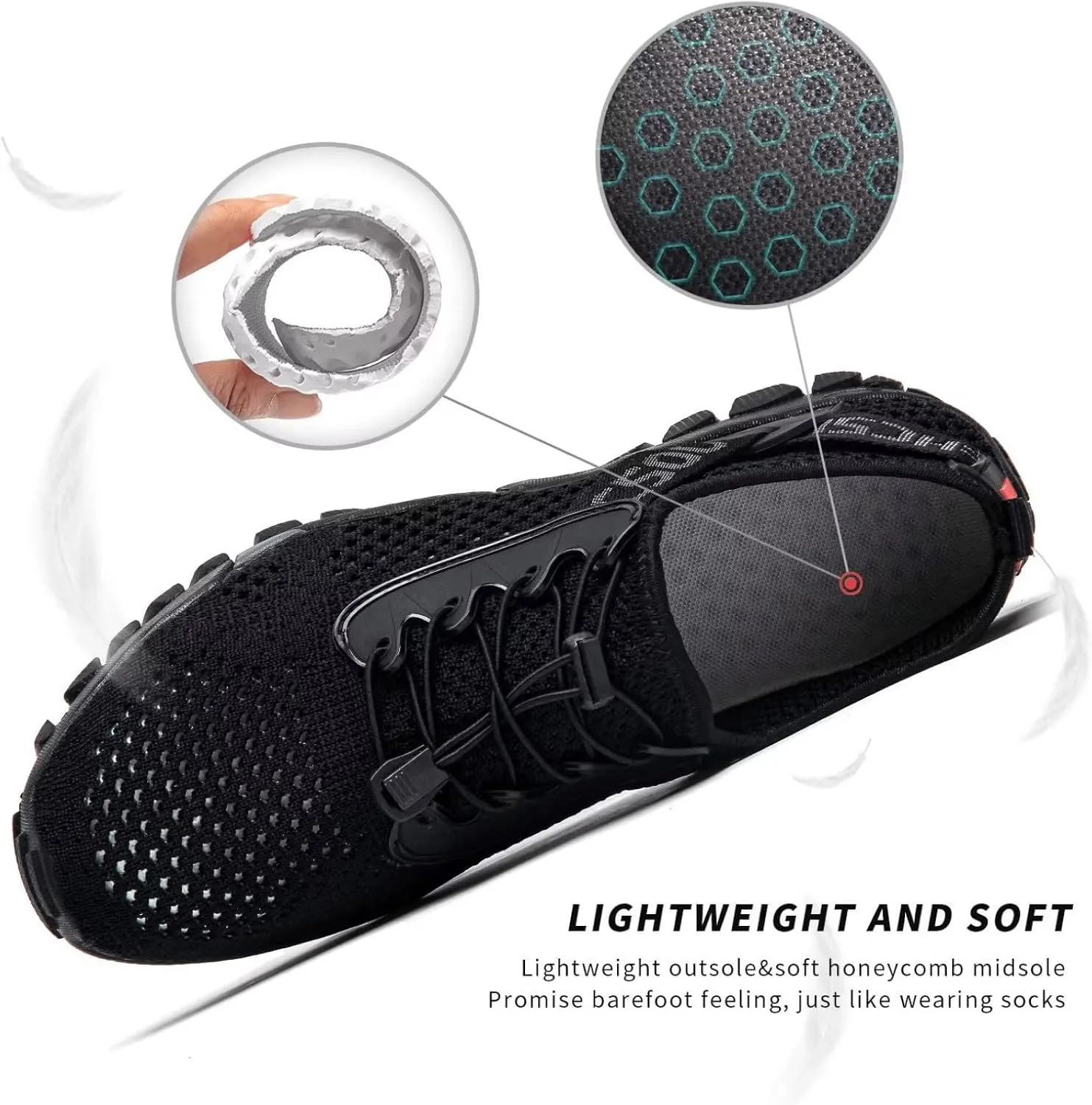 SOBASO Water Shoes Women Men Quick Drying Swim Beach Aqua Shoes for Water Sport Diving Hiking Sailing Travel