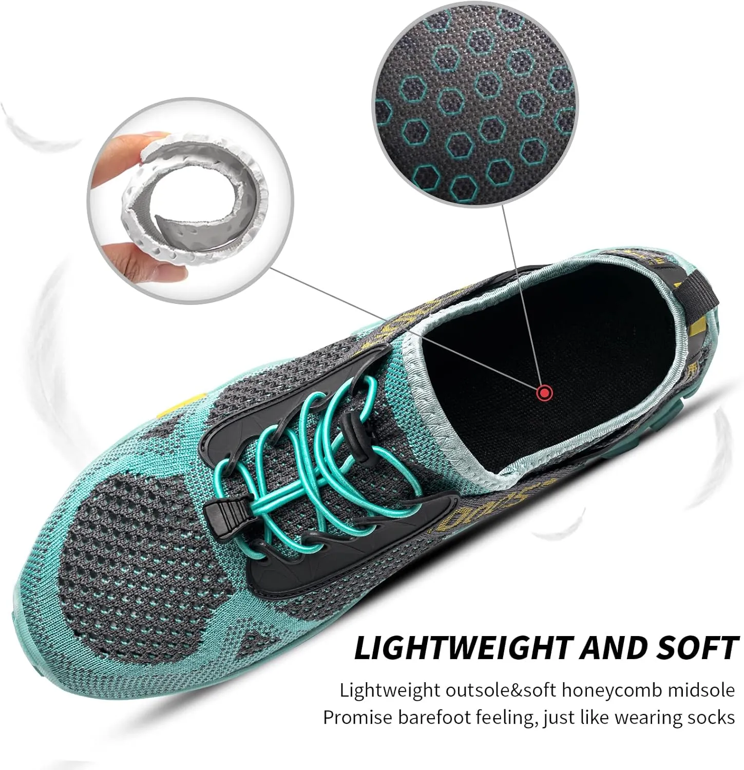 SOBASO Water Shoes Women Men Quick Drying Swim Beach Aqua Shoes for Water Sport Diving Hiking Sailing Travel