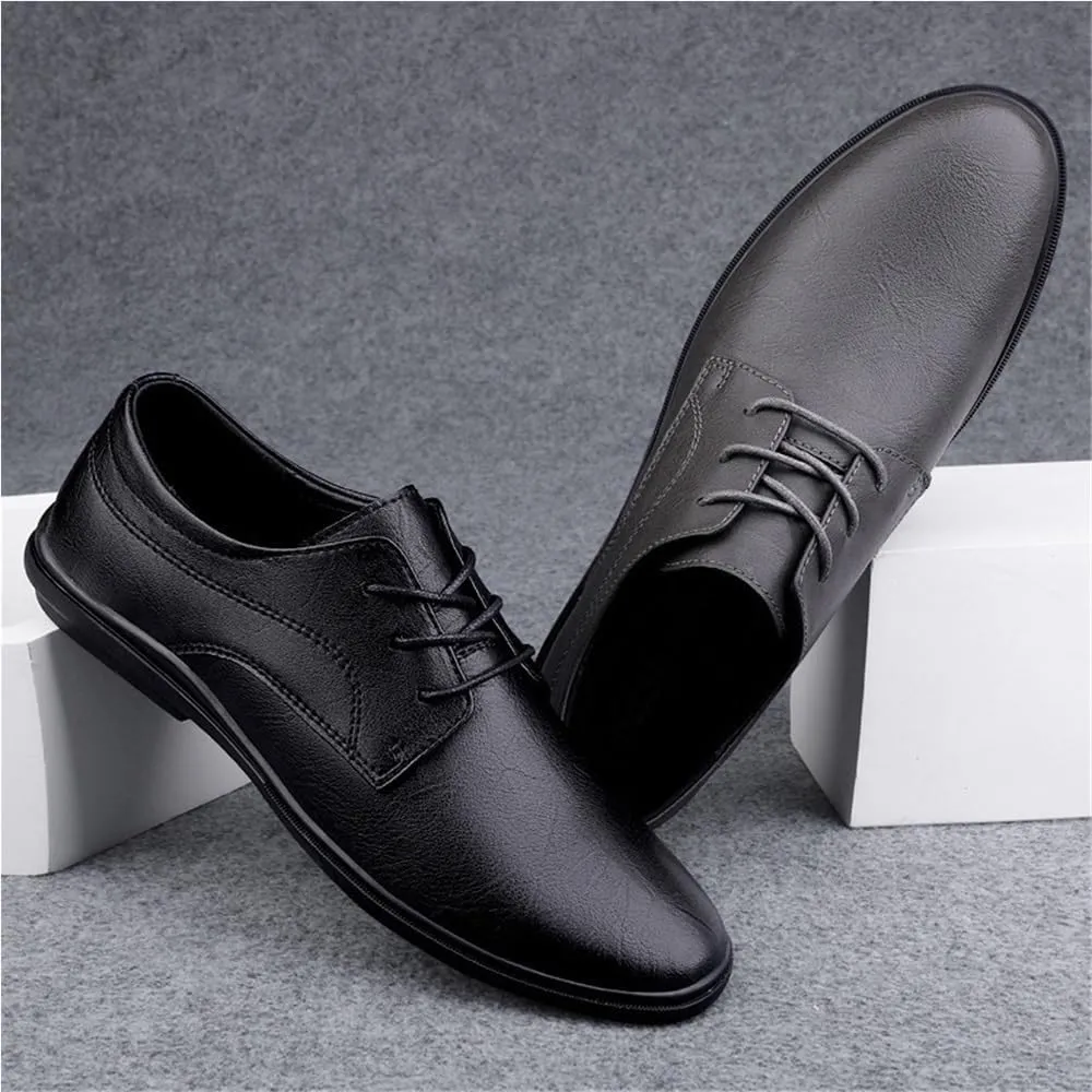 Soft Bottom Casual Shoes Men's Lace-Up Comfortable Fashion Dress Classic Oxfords Lightweight for Formal and Everyday Wear