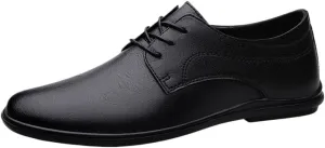 Soft Bottom Casual Shoes Men's Lace-Up Comfortable Fashion Dress Classic Oxfords Lightweight for Formal and Everyday Wear
