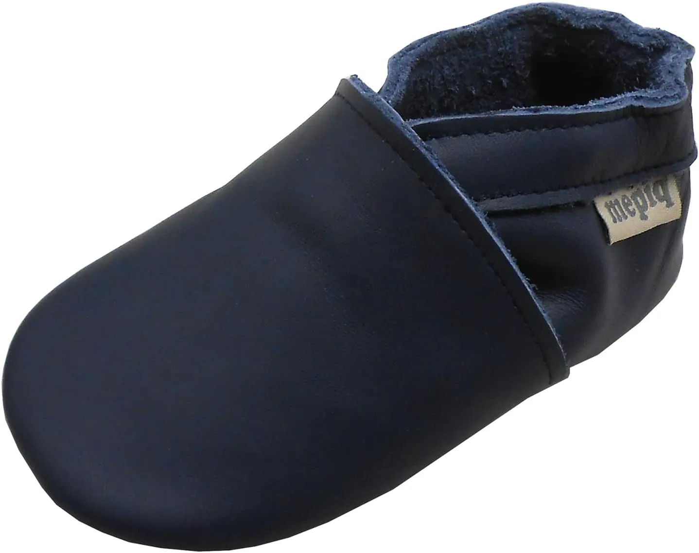 Soft Leather Slippers Baby Moccasins with Rubber Sole, Anti-Slip Infant Toddler First Walking Shoes for Boys Girls, 0-24 Months