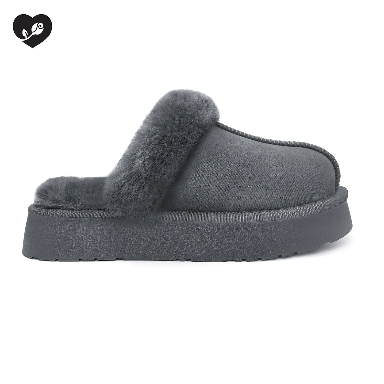 SOULROSE Women's Fuzzy Memory Foam Slippers Disquette Platform Fuzzy Comfy Cozy House Bedroom Indoor Outdoor Slippers Shoes with Non-Slip Sole Womens Gift Slippers