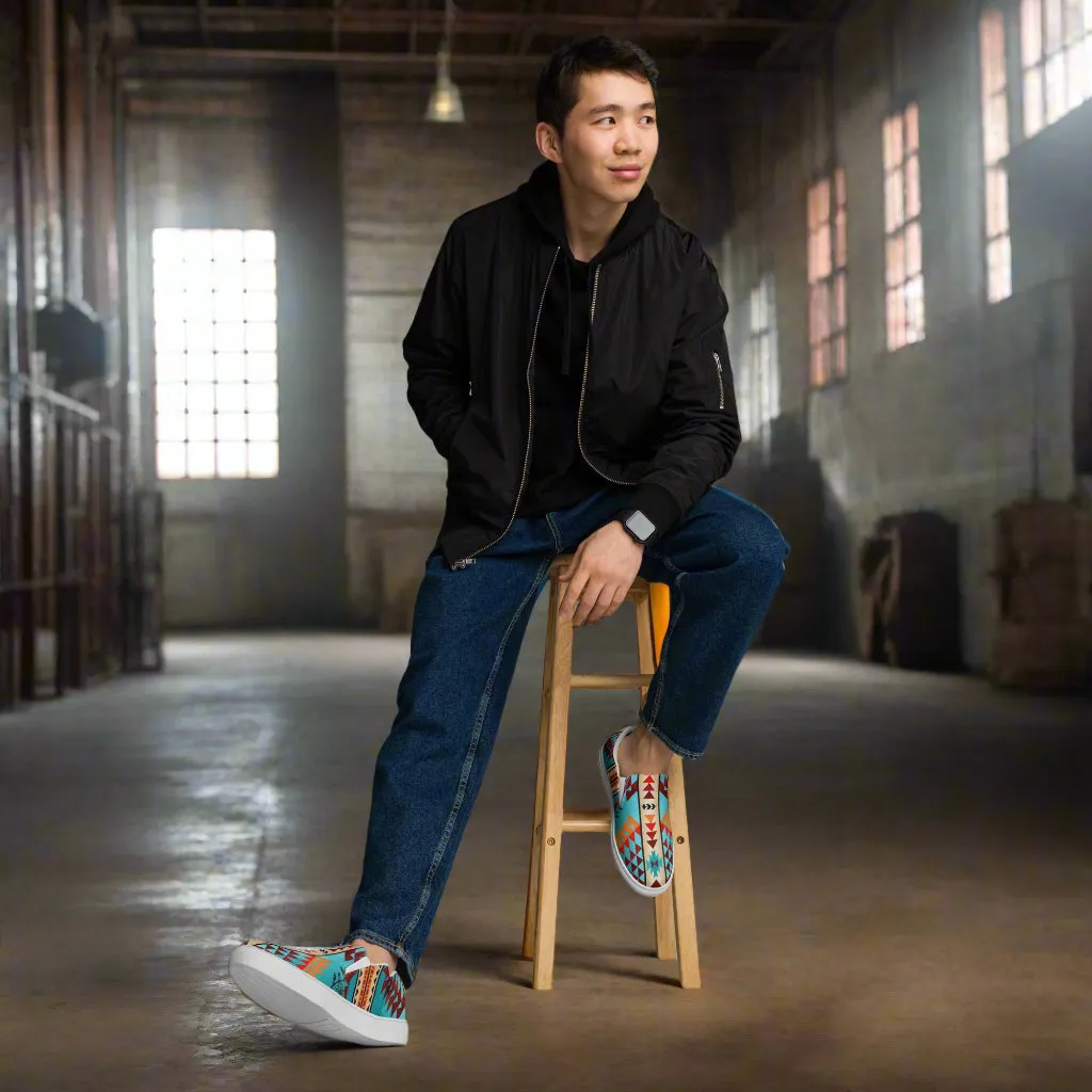 Southwest Collection Mens Slip-On Canvas Shoes Taos Style
