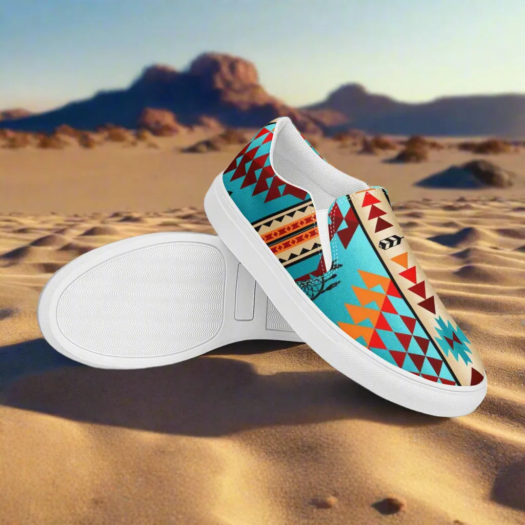 Southwest Collection Mens Slip-On Canvas Shoes Taos Style