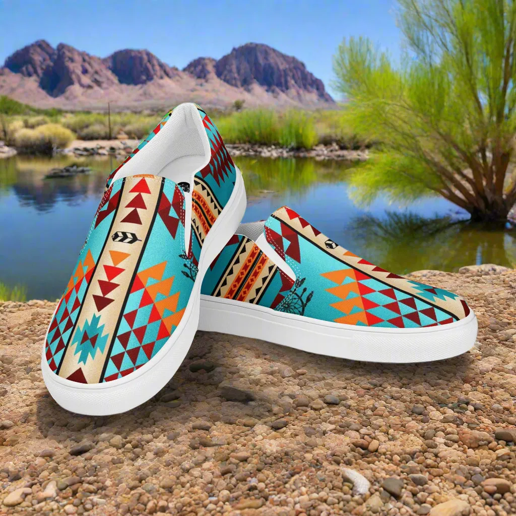 Southwest Collection Mens Slip-On Canvas Shoes Taos Style
