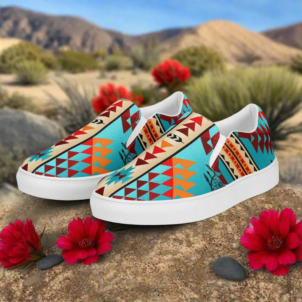 Southwest Collection Mens Slip-On Canvas Shoes Taos Style