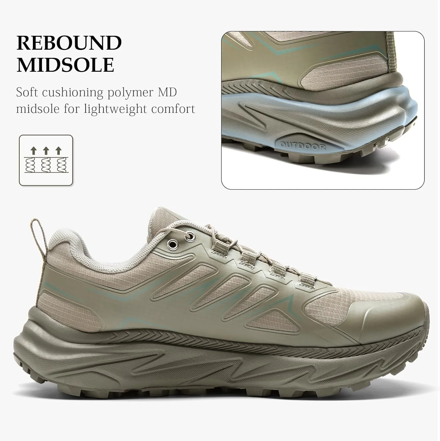 SRA Men's Trail Running Shoes Lightweight Breathable Hiking Running Shoe with Cushioned Soles Training Outdoor Athletic Snearkers Comfortable Walking Shoes for Men