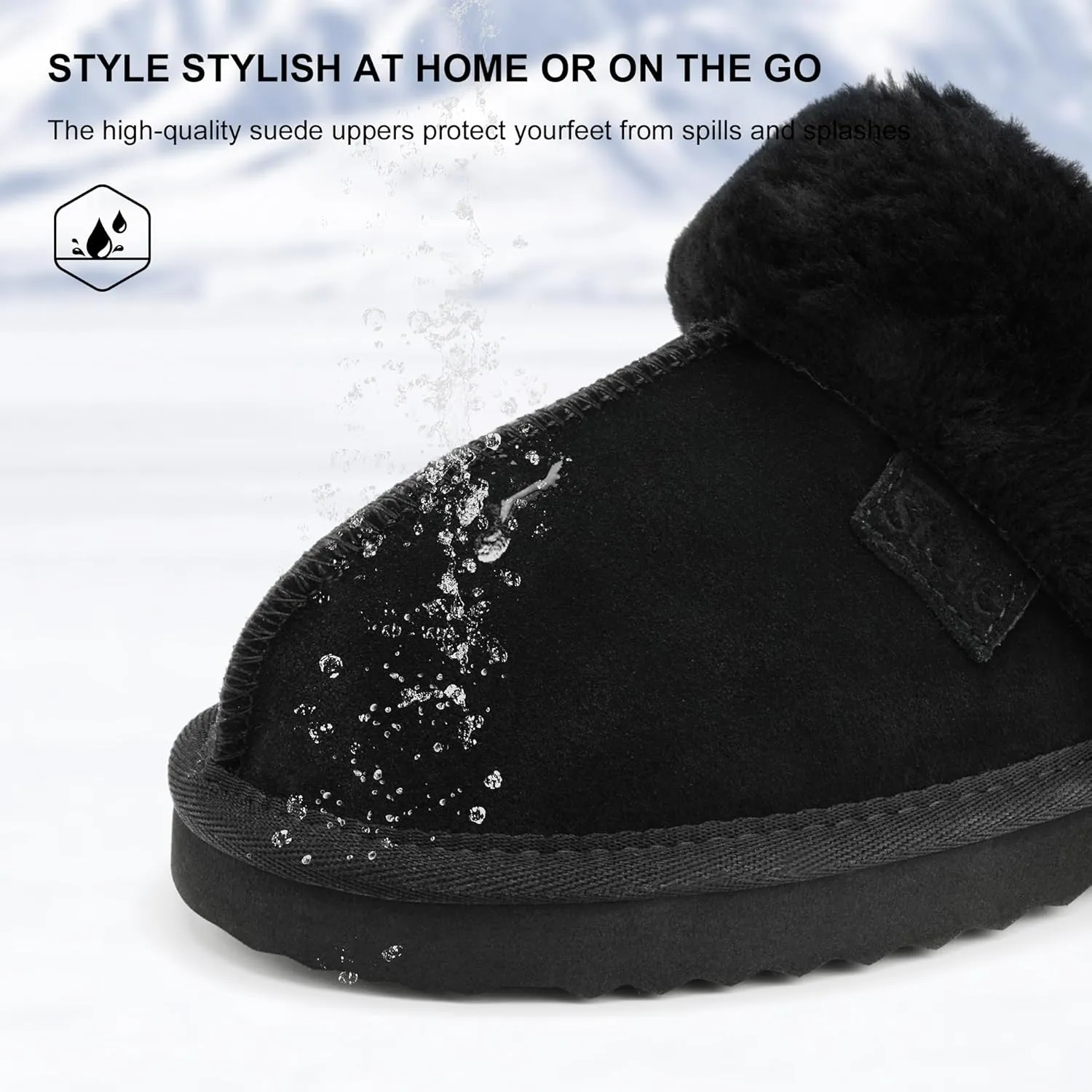 Stelle Women's Furry Platform Comfy Slippers Winter Fluffy Cozy Plush Home Shoes Indoor Outdoor