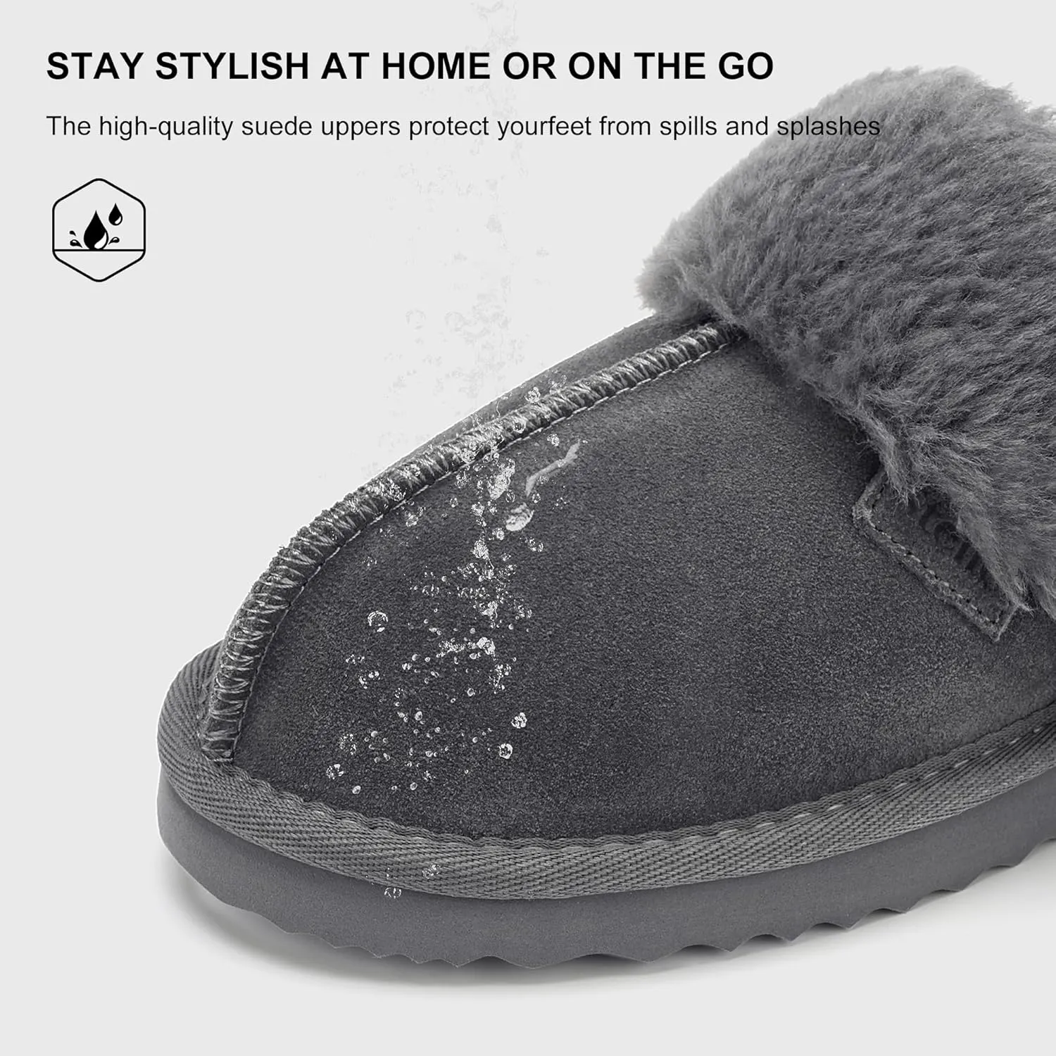 Stelle Women's Furry Platform Comfy Slippers Winter Fluffy Cozy Plush Home Shoes Indoor Outdoor