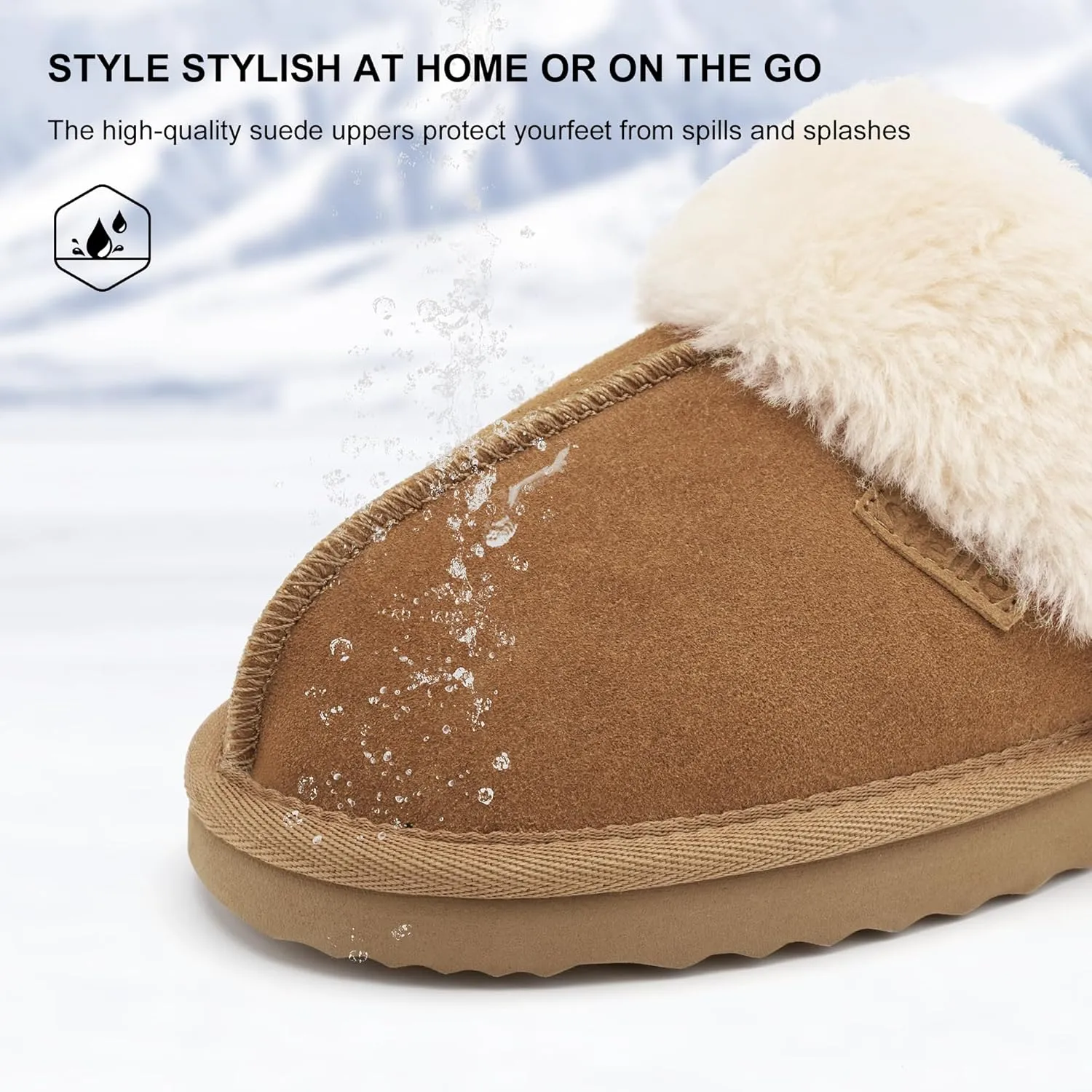 Stelle Women's Furry Platform Comfy Slippers Winter Fluffy Cozy Plush Home Shoes Indoor Outdoor