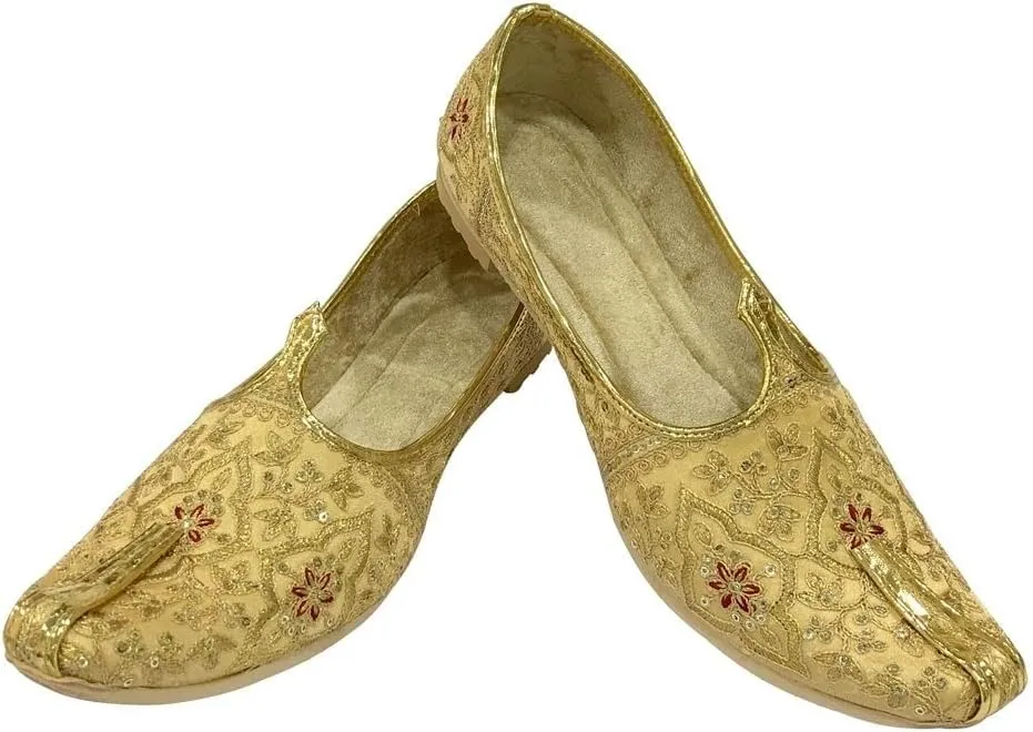 Stop n Style Men Juti for Wedding Sherwani Shoes Traditional Khussa Embroidery Handmade Ethnic Mojari Punjabi Jutti