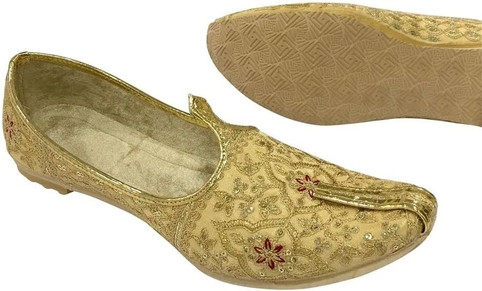 Stop n Style Men Juti for Wedding Sherwani Shoes Traditional Khussa Embroidery Handmade Ethnic Mojari Punjabi Jutti