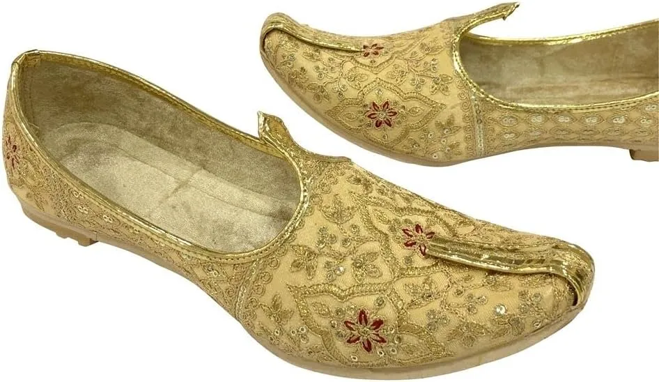 Stop n Style Men Juti for Wedding Sherwani Shoes Traditional Khussa Embroidery Handmade Ethnic Mojari Punjabi Jutti
