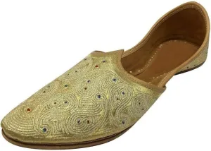 Stop n Style Punjabi Juttis for Men Sherwani Shoes Groom Shoes Formal Wedding Shoes Beaded Shoes Flat Mojari