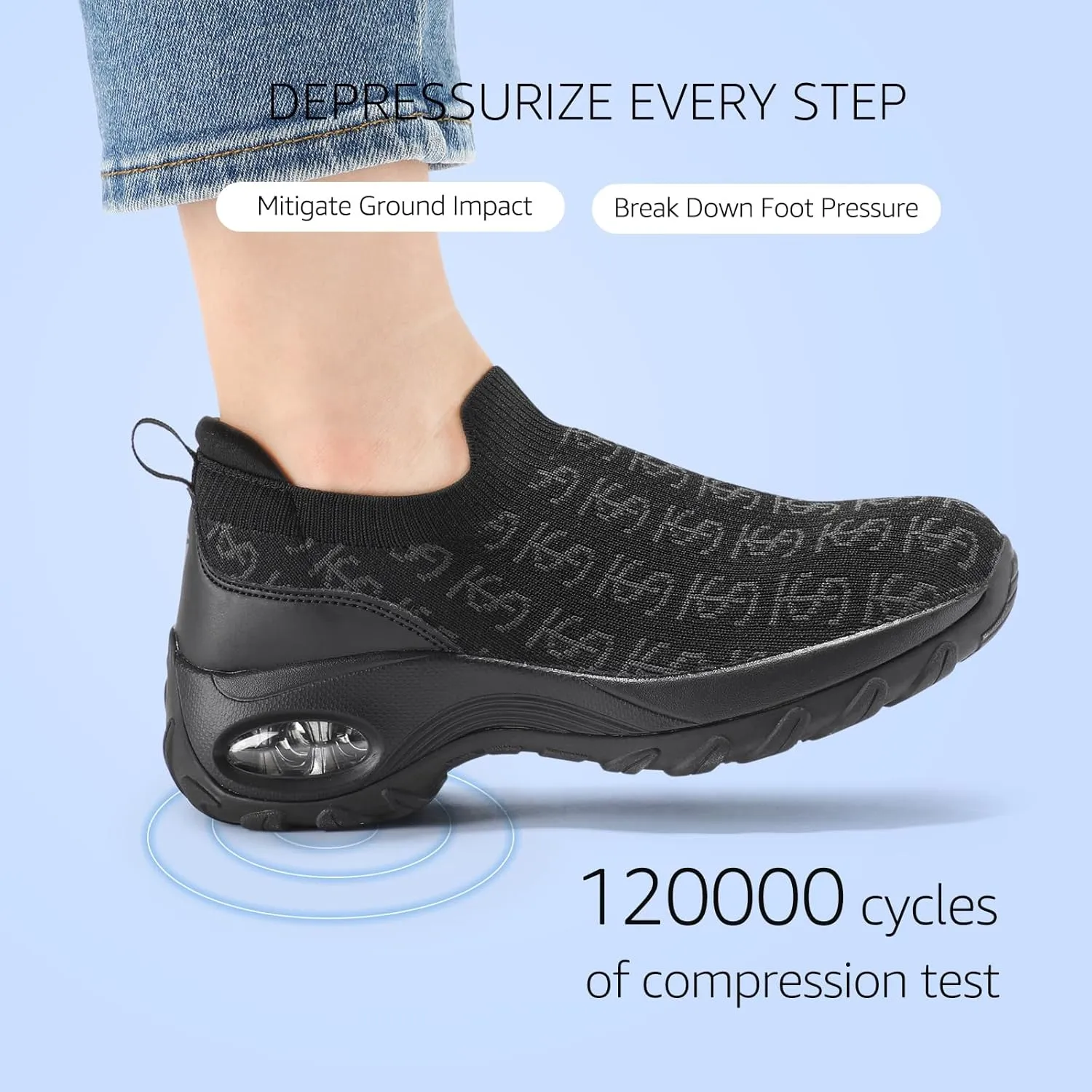 STQ Women Walking Shoes Casual Slip on Sneakers for All Day Standing & Foot Pain Reliefing