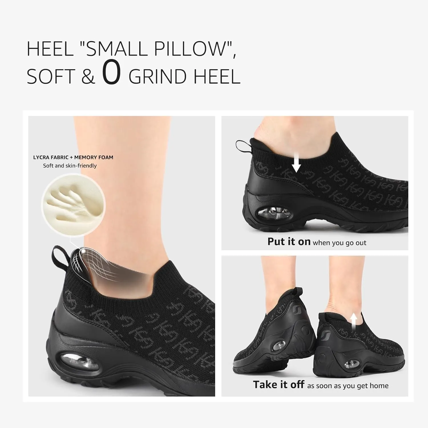 STQ Women Walking Shoes Casual Slip on Sneakers for All Day Standing & Foot Pain Reliefing
