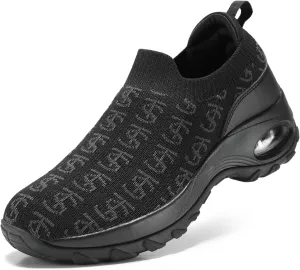 STQ Women Walking Shoes Casual Slip on Sneakers for All Day Standing & Foot Pain Reliefing