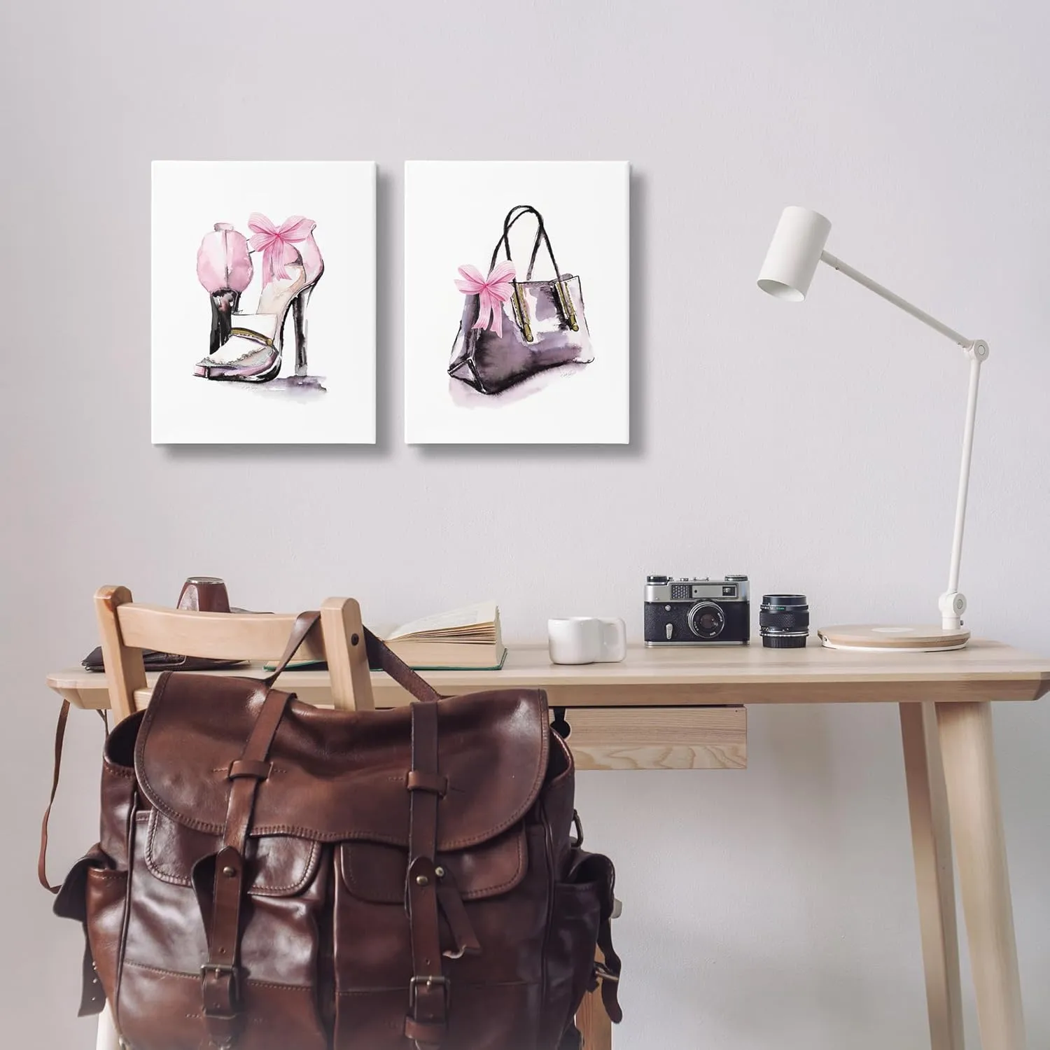Stupell Industries Luxury Shoes & Handbag 2 Piece Canvas Wall Art Set, design by Stella Chang, 16 x 20